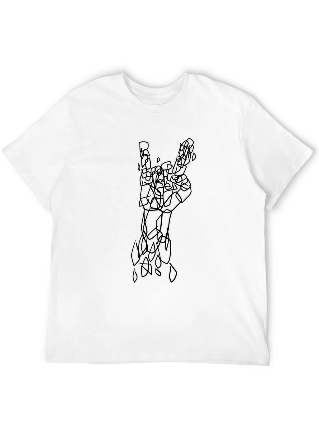 Abstract Rock On Hand Graphic T-Shirt