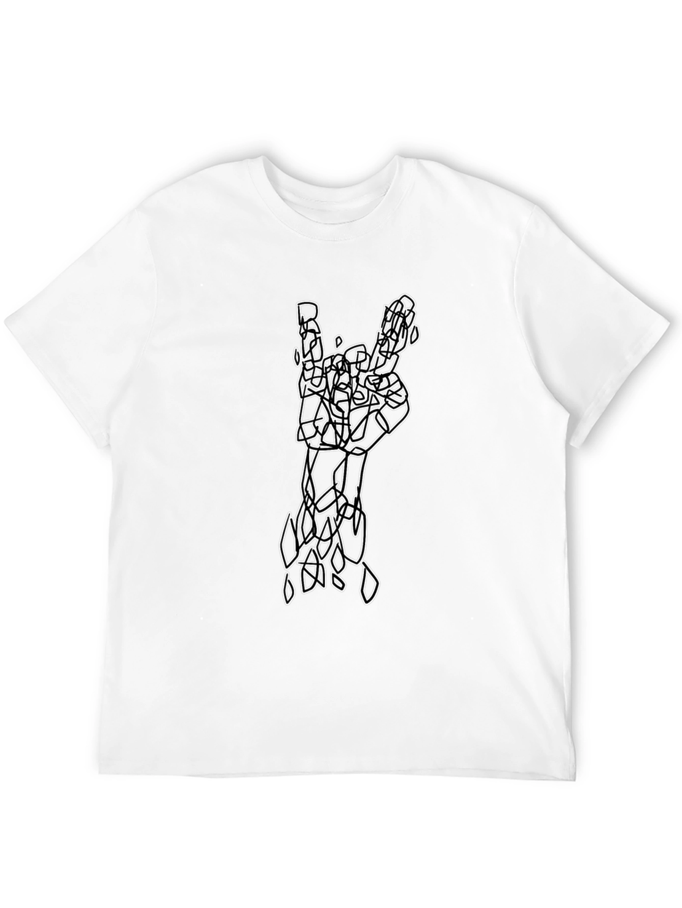 Abstract Rock On Hand Graphic T-Shirt