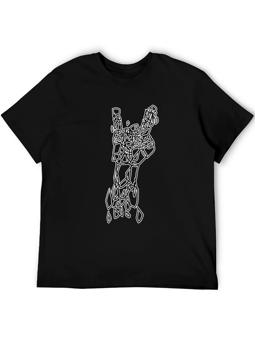 Abstract Rock On Hand Graphic T-Shirt