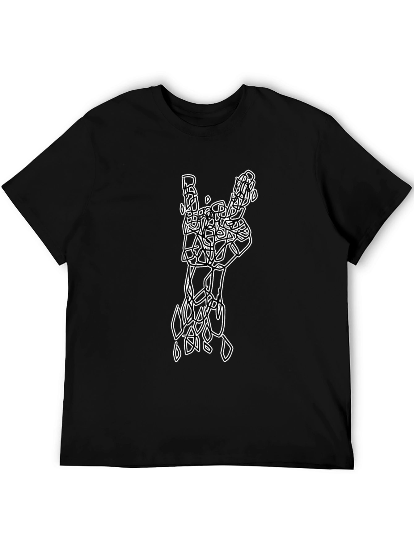 Abstract Rock On Hand Graphic T-Shirt