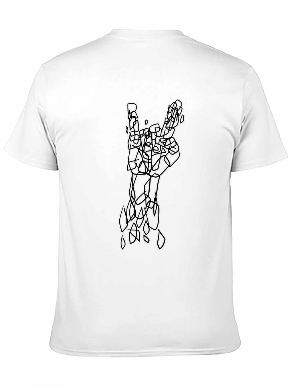 Abstract Rock On Hand Graphic T-Shirt