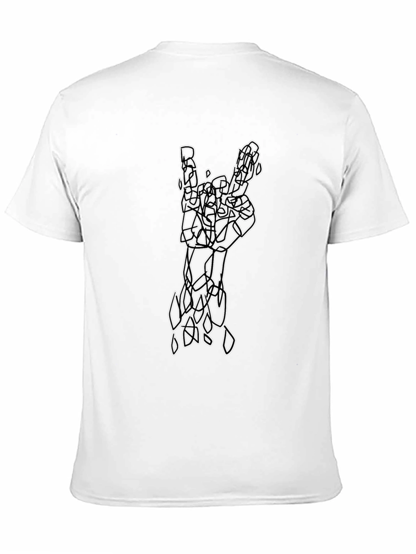 Abstract Rock On Hand Graphic T-Shirt