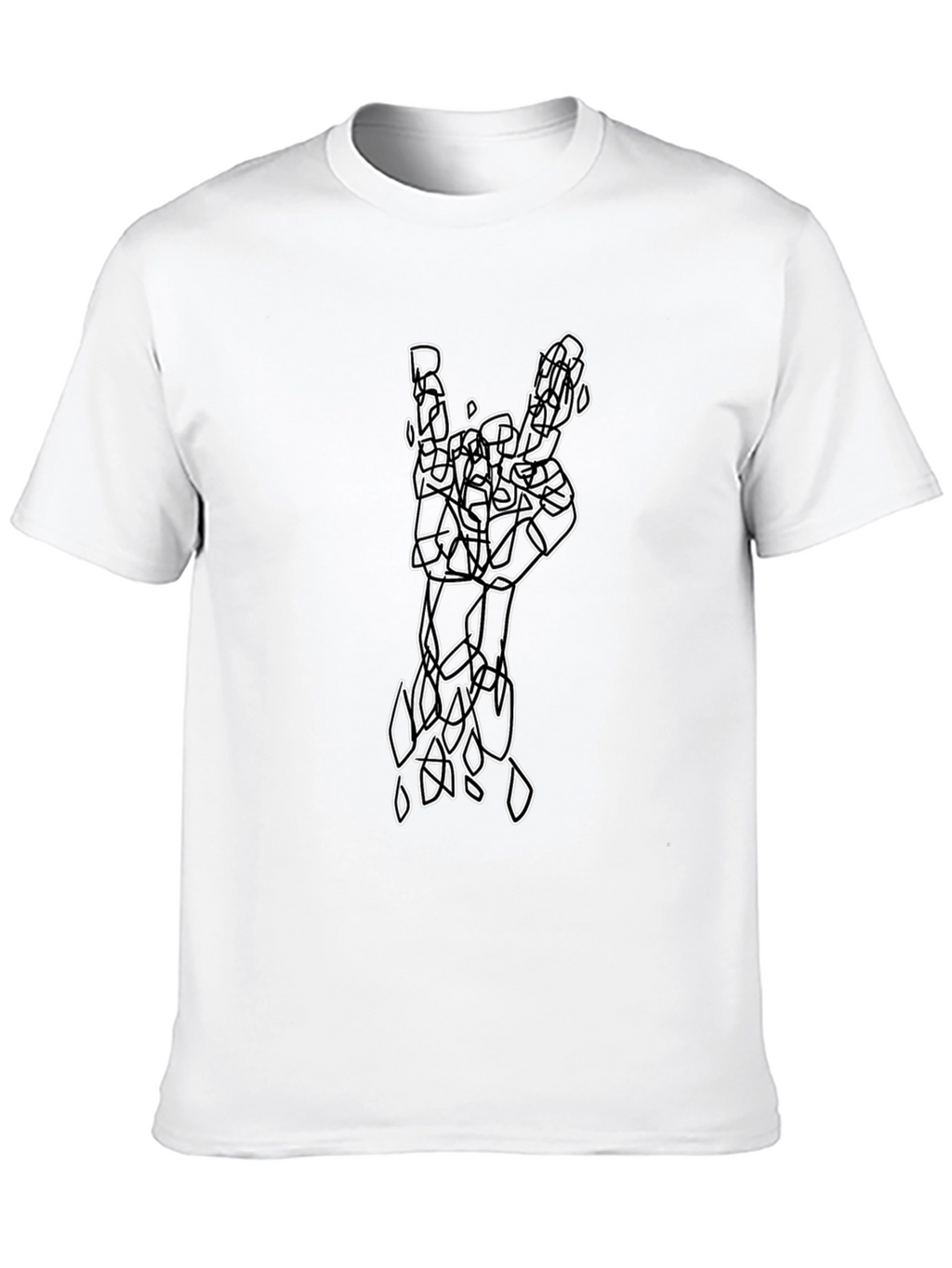 Abstract Rock On Hand Graphic T-Shirt