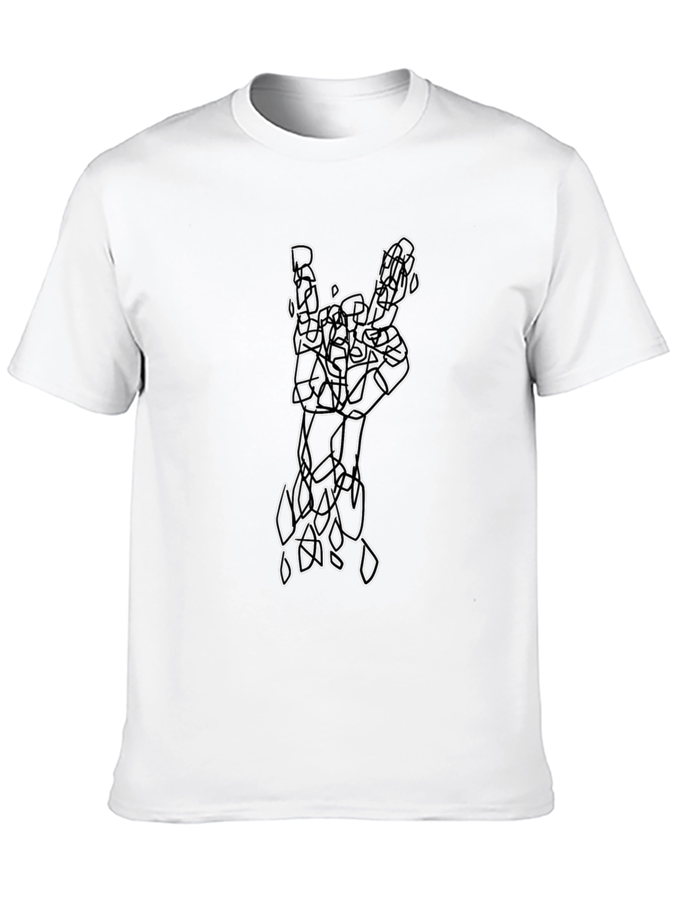 Abstract Rock On Hand Graphic T-Shirt