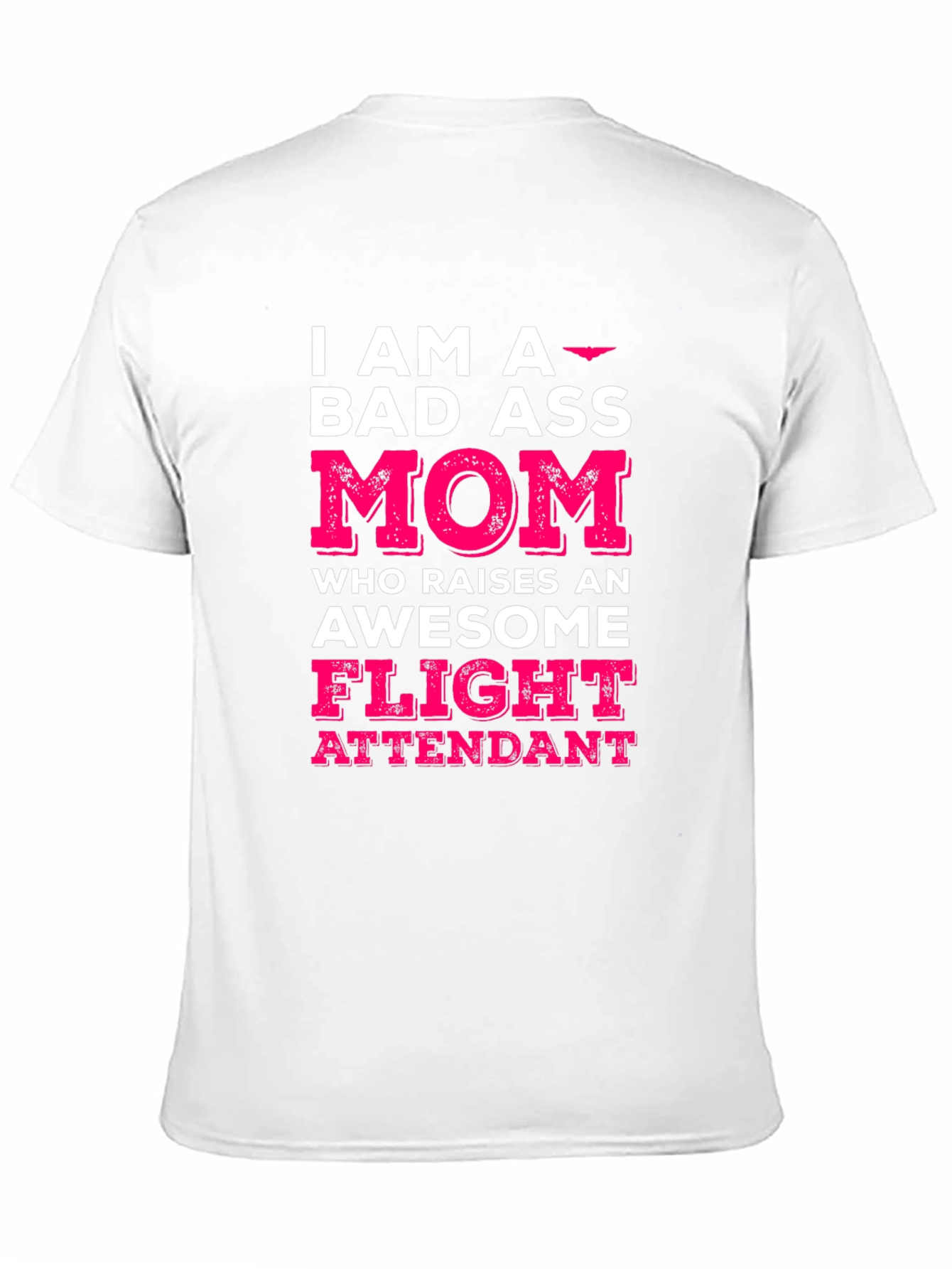 Bad Ass Mom Flight Attendant Graphic T-Shirt