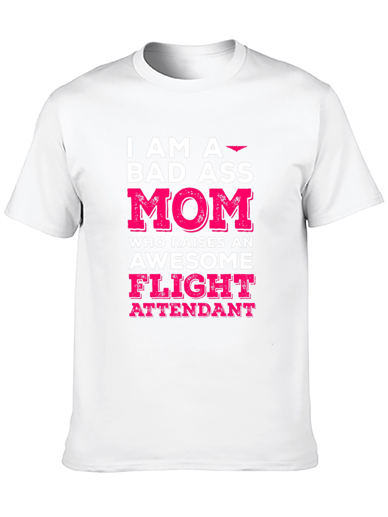 Bad Ass Mom Flight Attendant Graphic T-Shirt