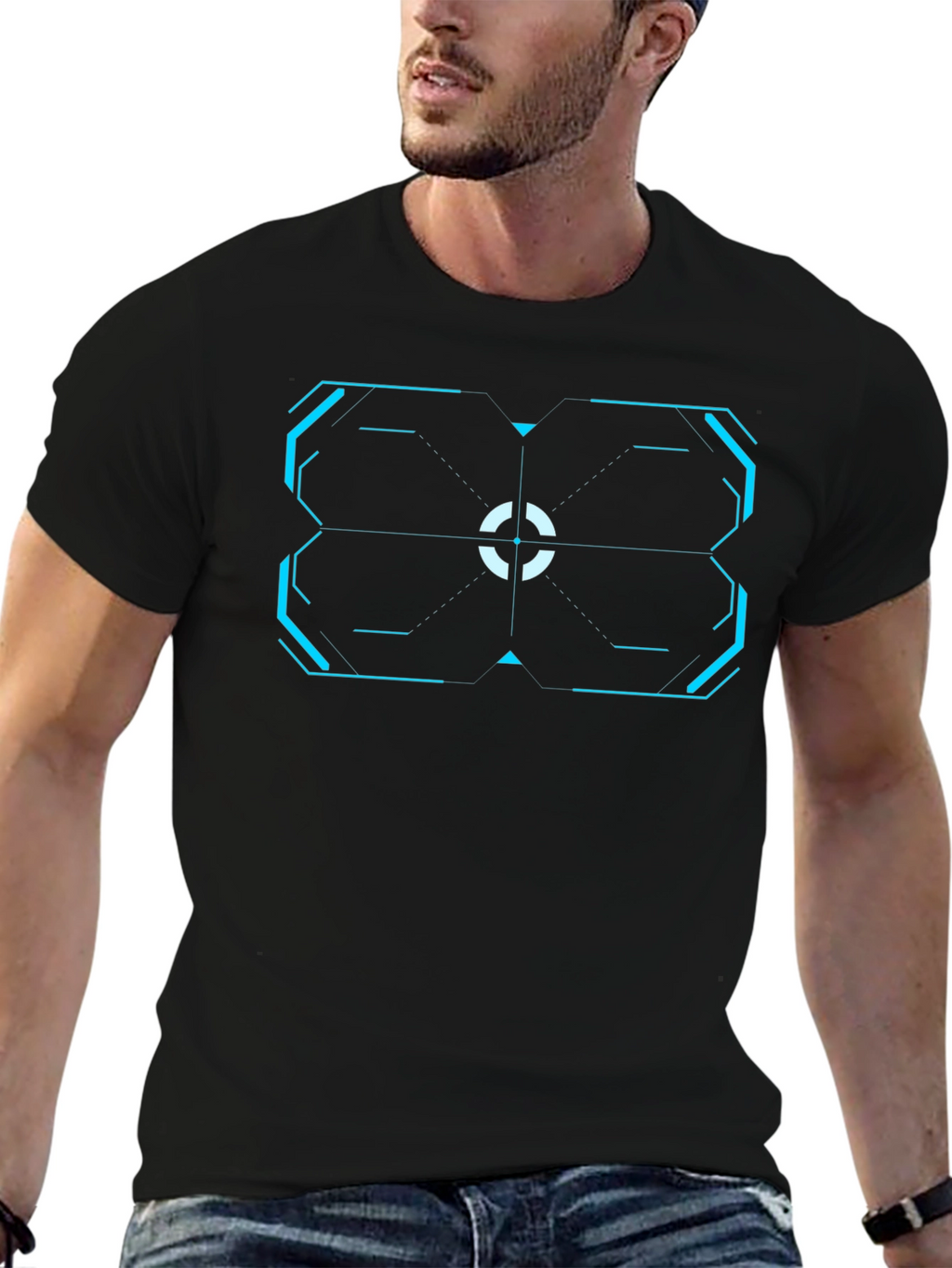 Cyberpunk Target T-Shirt - Black