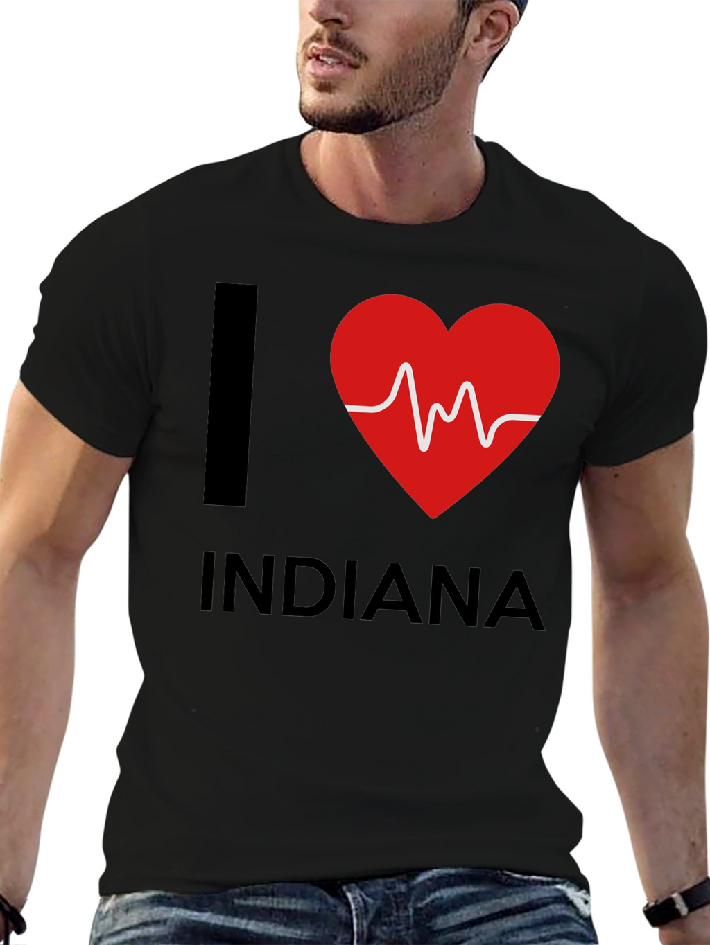 I Heart Indiana Graphic Tee - Black