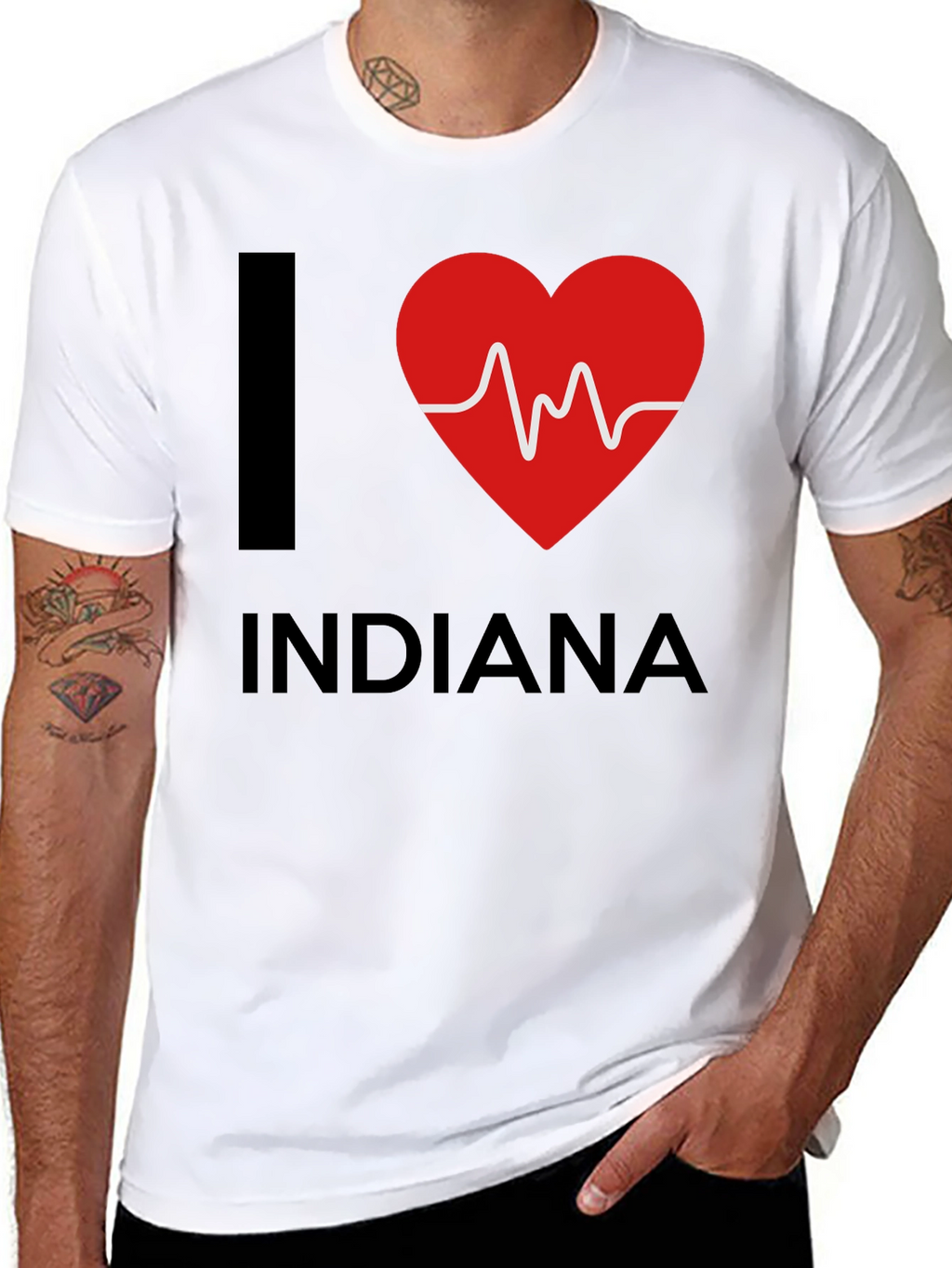 I Heart Indiana Graphic Tee - Black