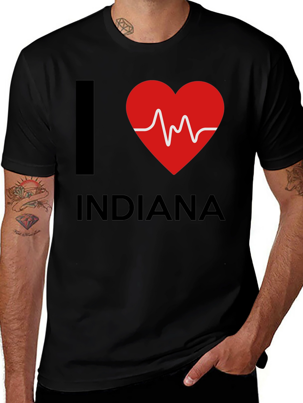 I Heart Indiana Graphic Tee - Black