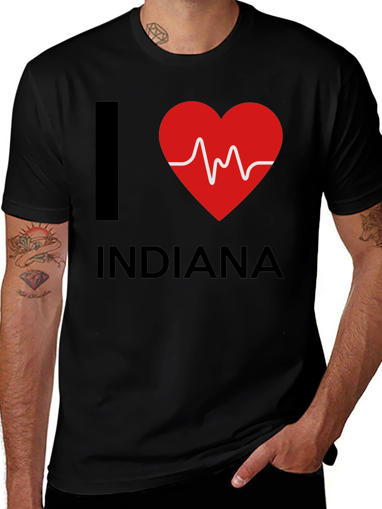 I Heart Indiana Graphic Tee - Black