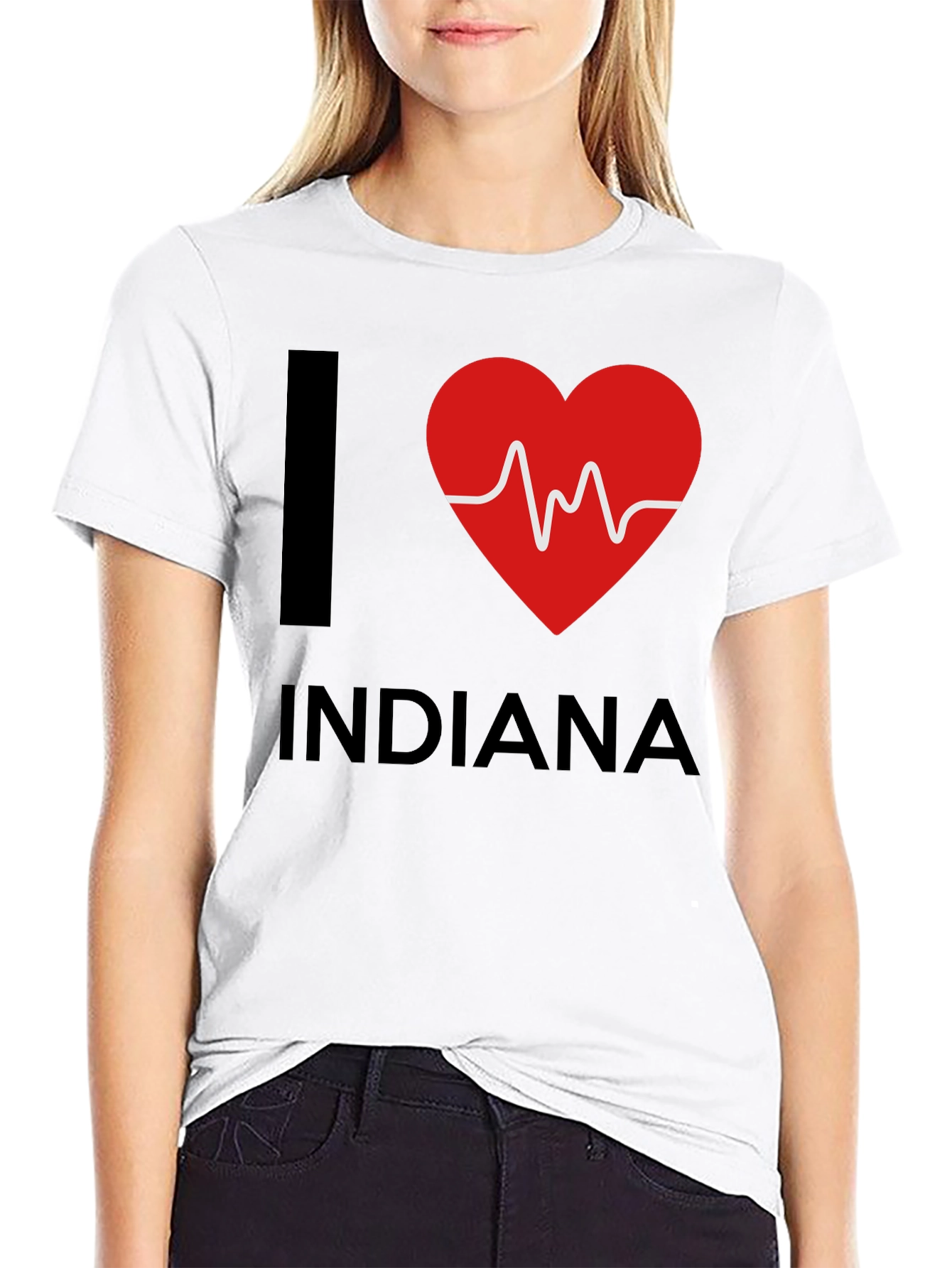 I Heart Indiana Graphic Tee - Black