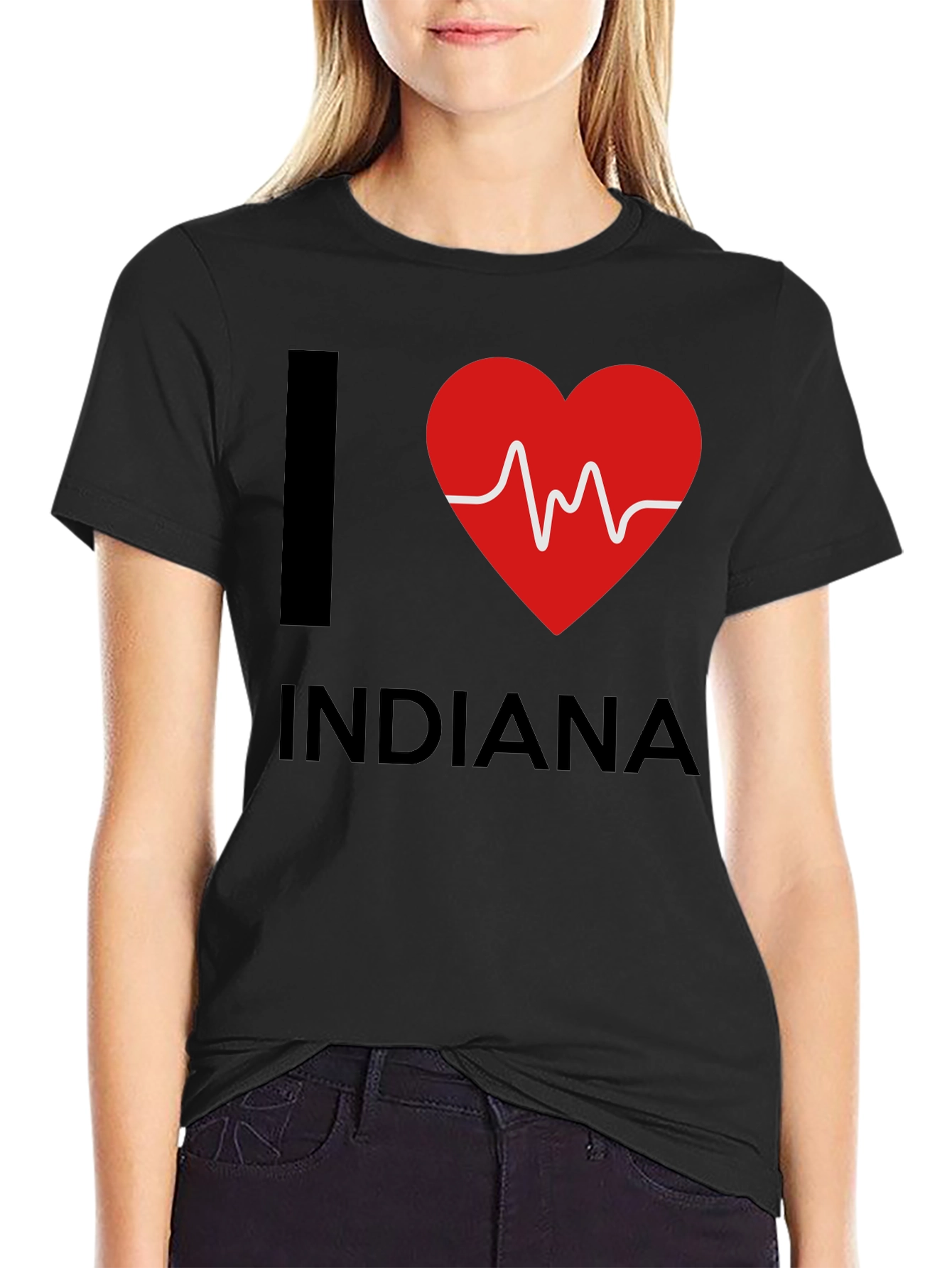 I Heart Indiana Graphic Tee - Black