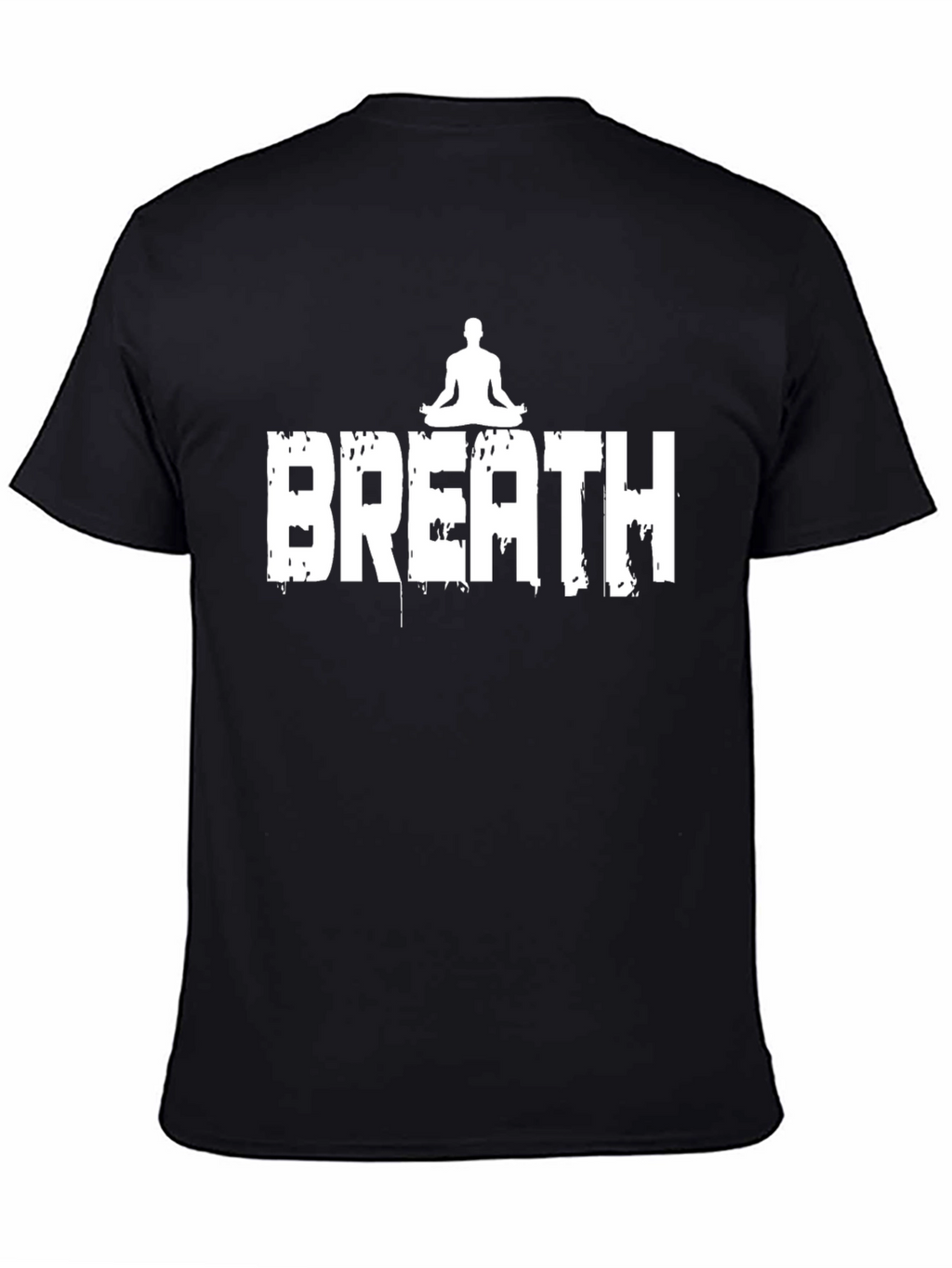 Breath Yoga Graphic Tee - Black Cotton T-Shirt