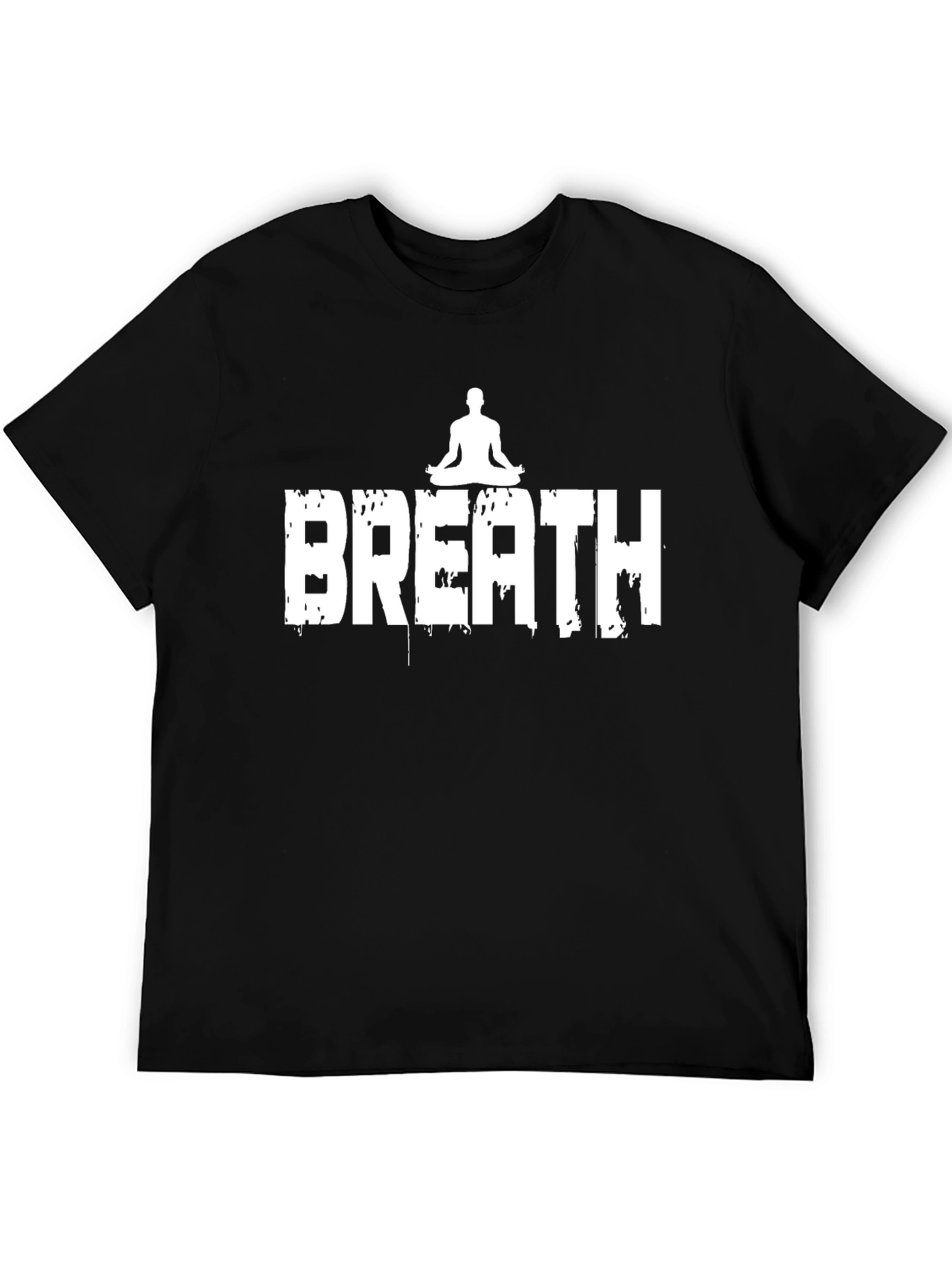 Breath Yoga Graphic Tee - Black Cotton T-Shirt