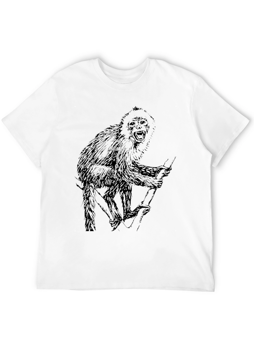Monkey Graphic Black T-Shirt - Mens Crew Neck Tee
