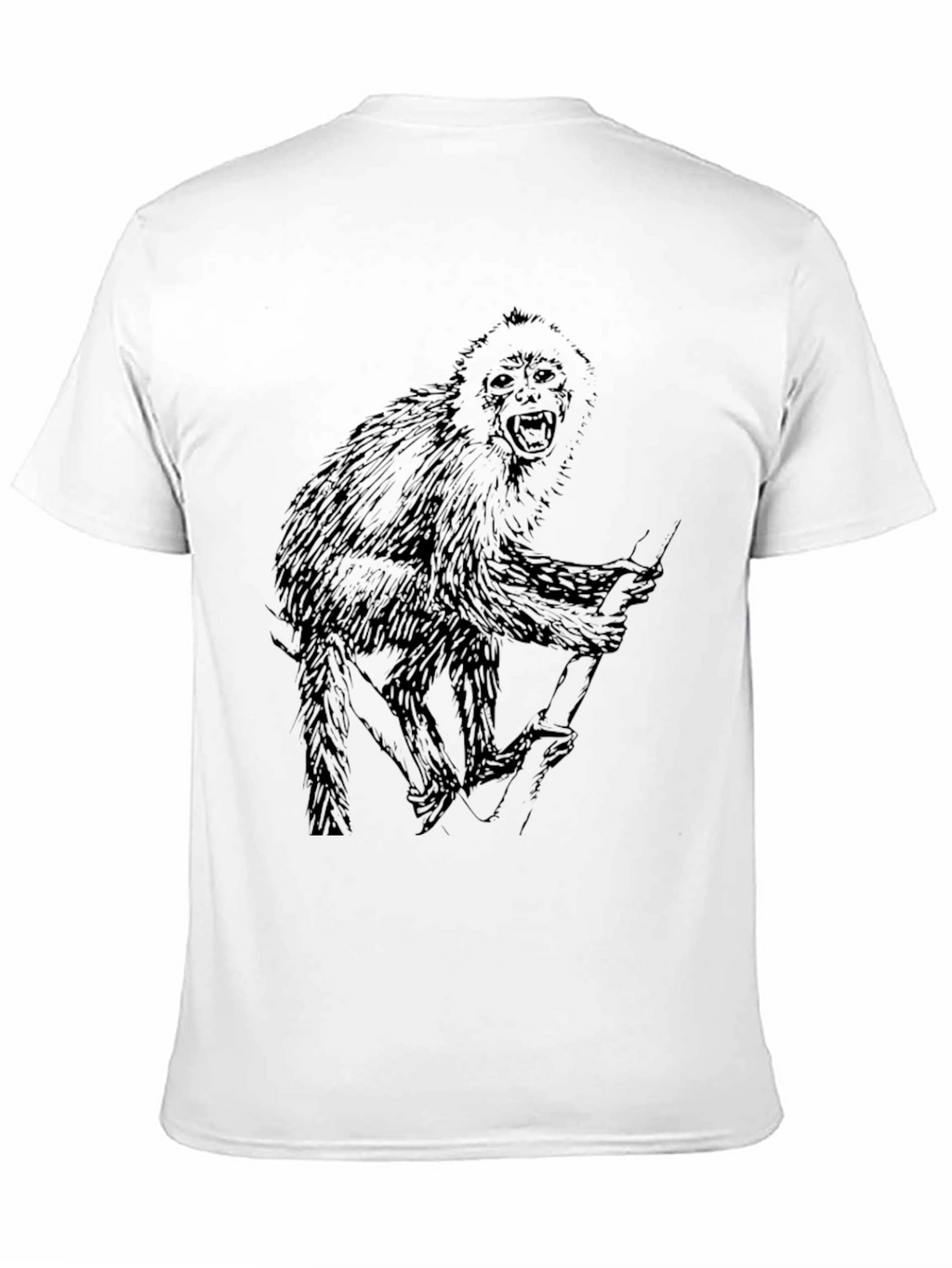Monkey Graphic Black T-Shirt - Mens Crew Neck Tee