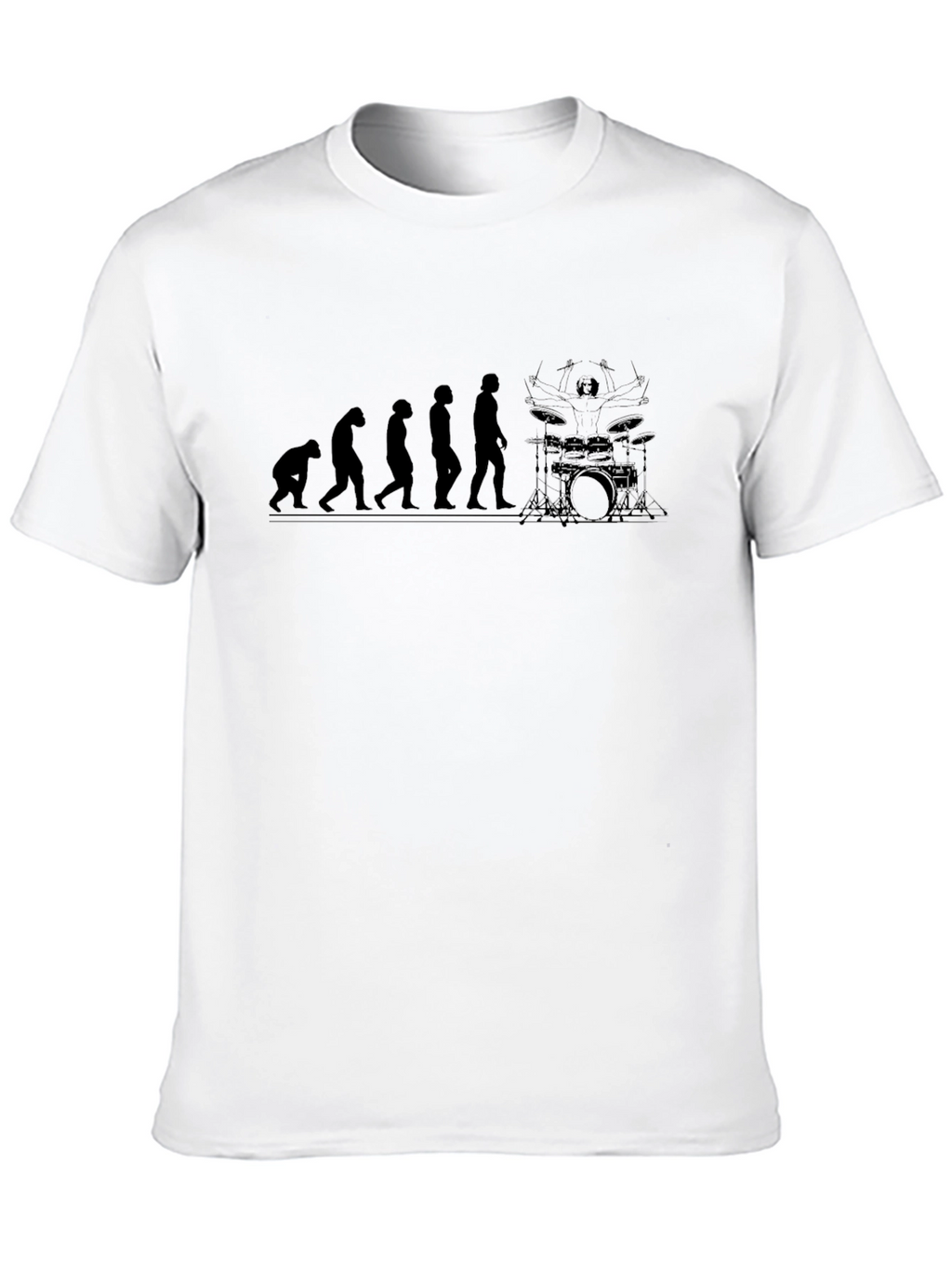 Evolution of Drummer T-Shirt - Black Crew Neck Tee