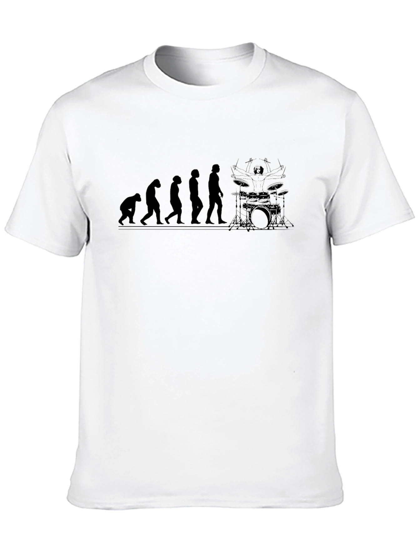 Evolution of Drummer T-Shirt - Black Crew Neck Tee