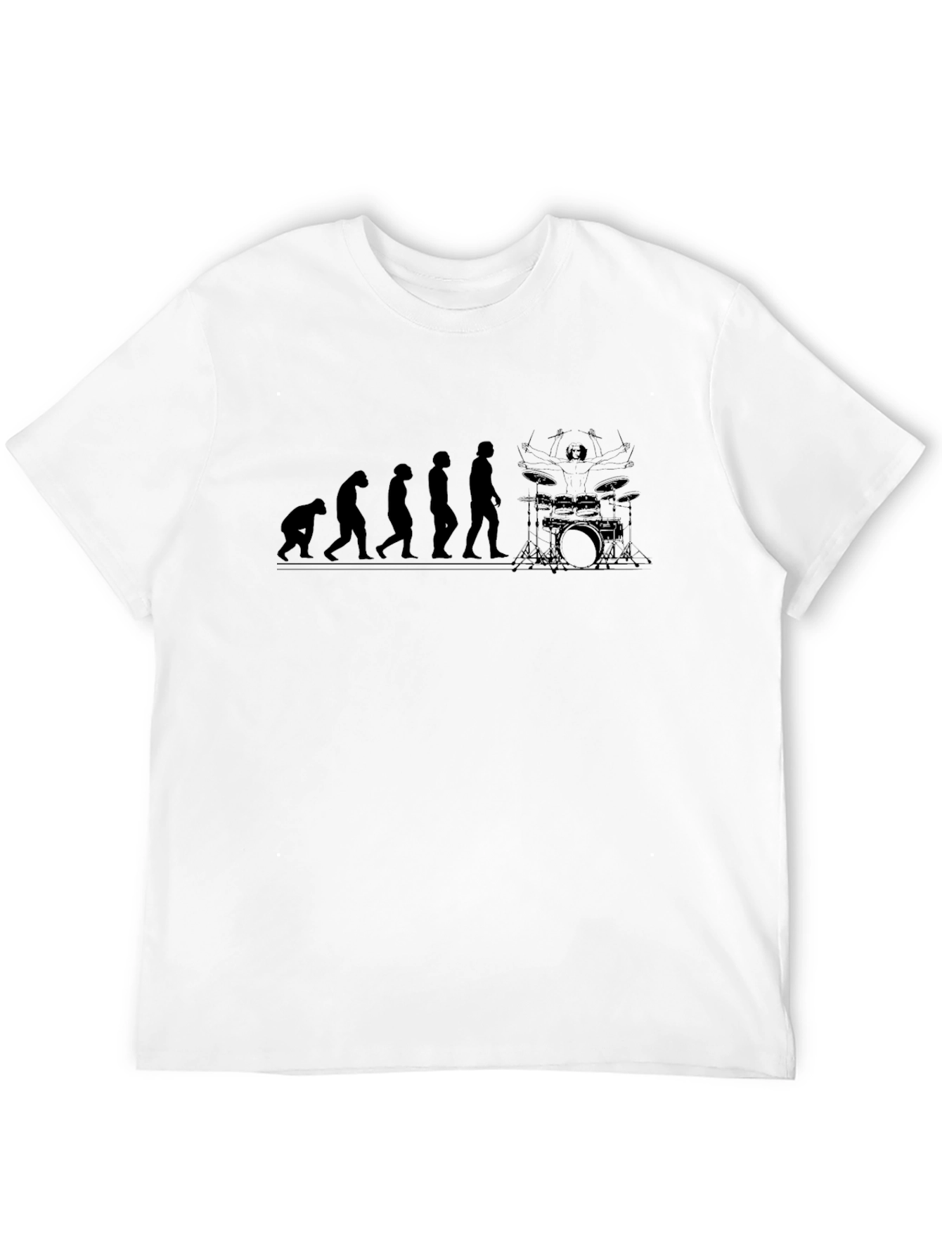 Evolution of Drummer T-Shirt - Black Crew Neck Tee