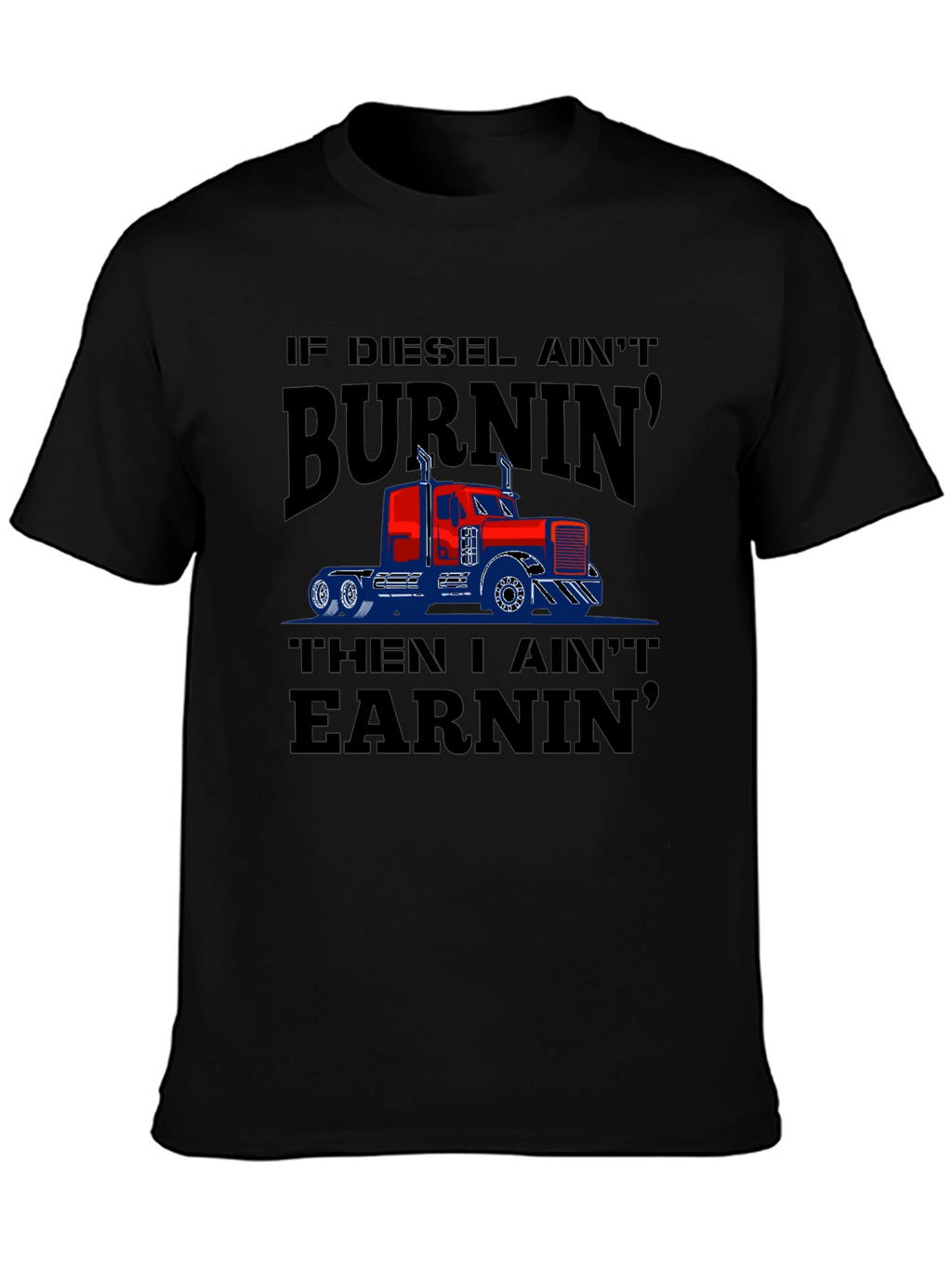 Diesel Burnin Trucker T-Shirt - Mens Black Tee