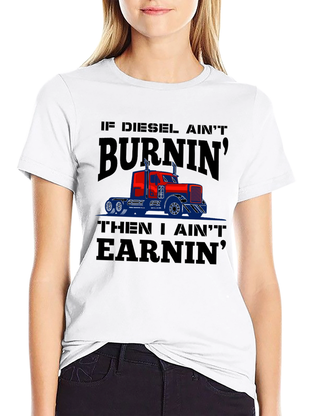 Diesel Burnin Trucker T-Shirt - Mens Black Tee
