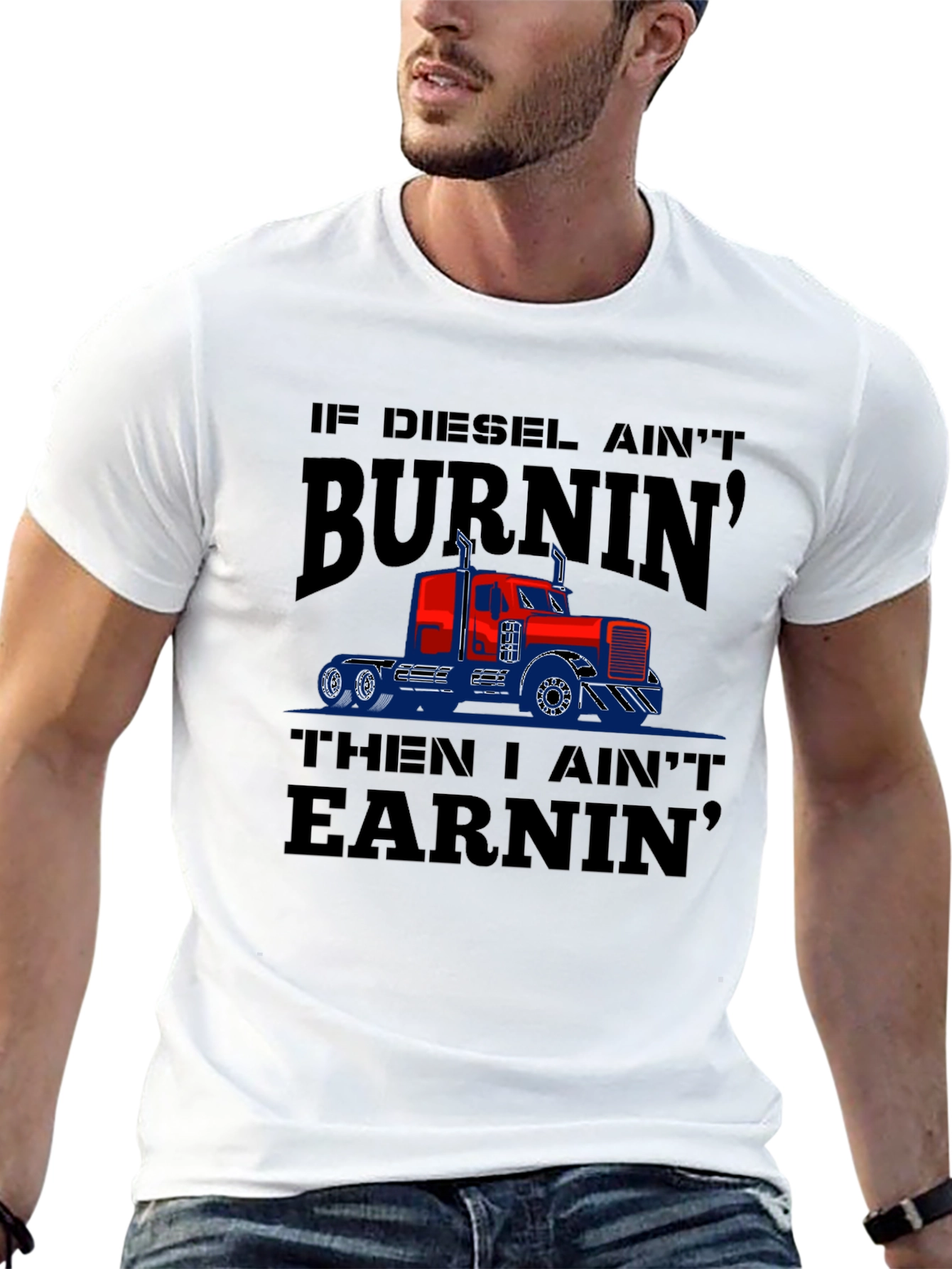 Diesel Burnin Trucker T-Shirt - Mens Black Tee