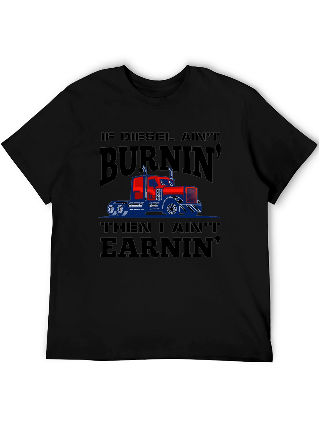 Diesel Burnin Trucker T-Shirt - Mens Black Tee