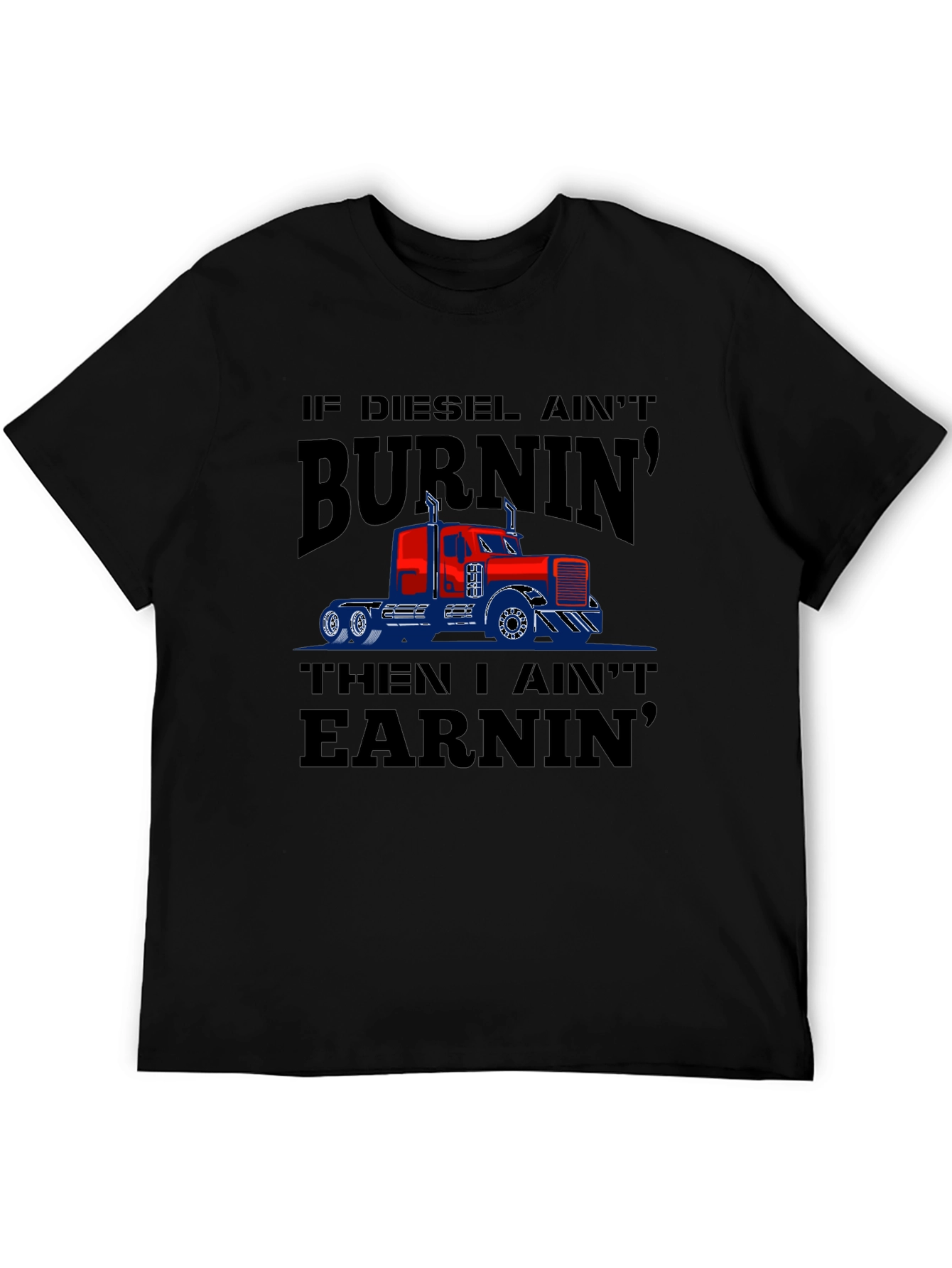 Diesel Burnin Trucker T-Shirt - Mens Black Tee