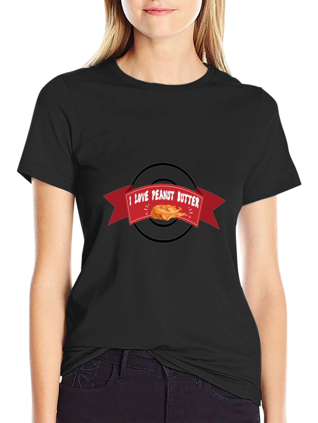 I Love Peanut Butter Black T-Shirt