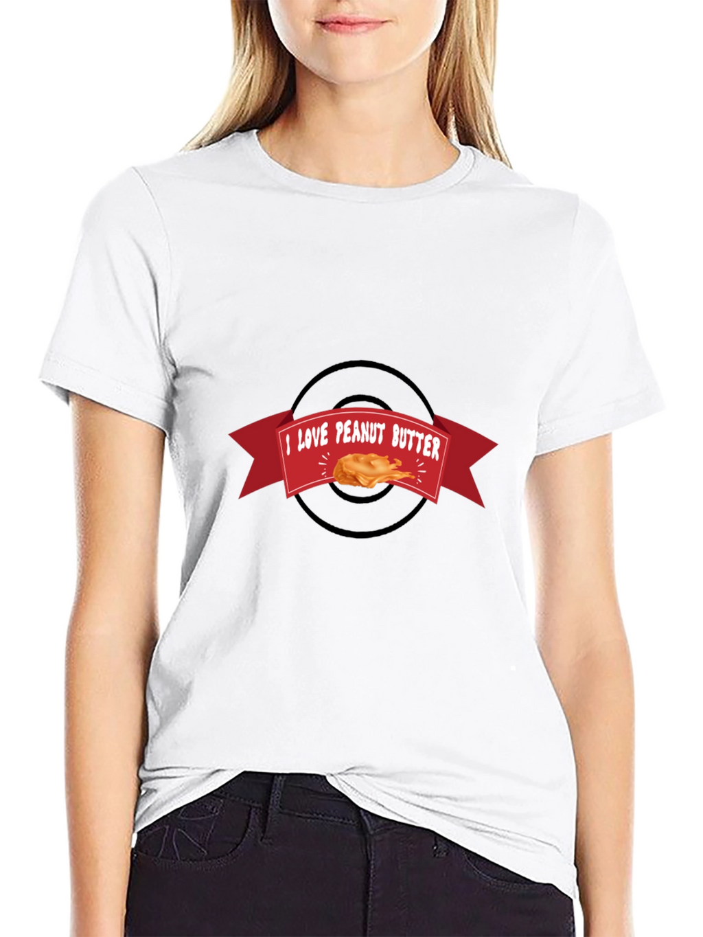 I Love Peanut Butter Black T-Shirt