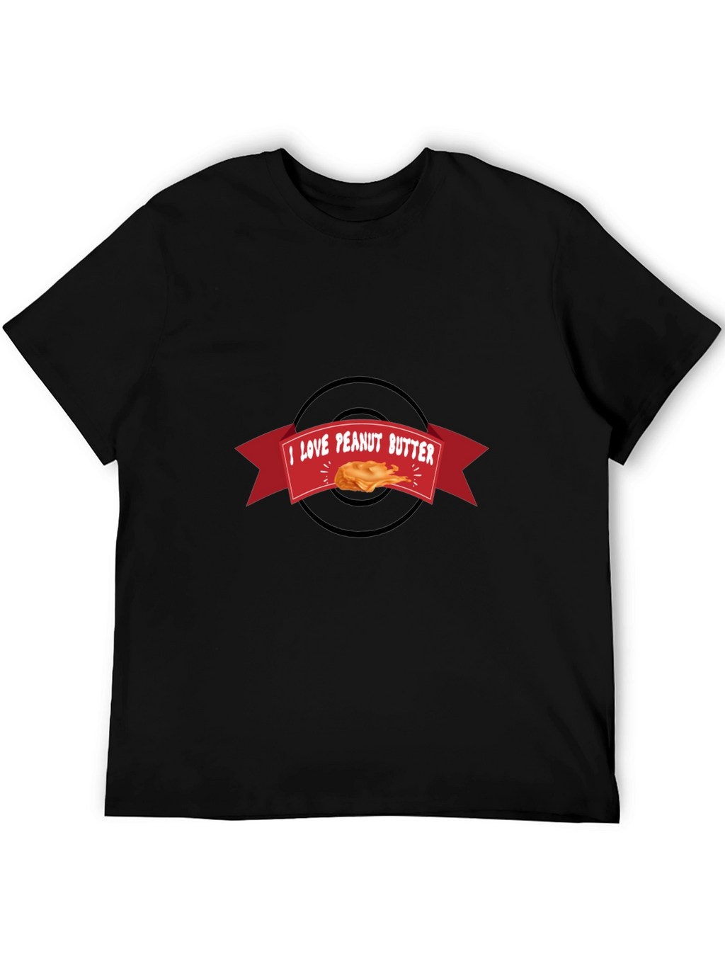 I Love Peanut Butter Black T-Shirt