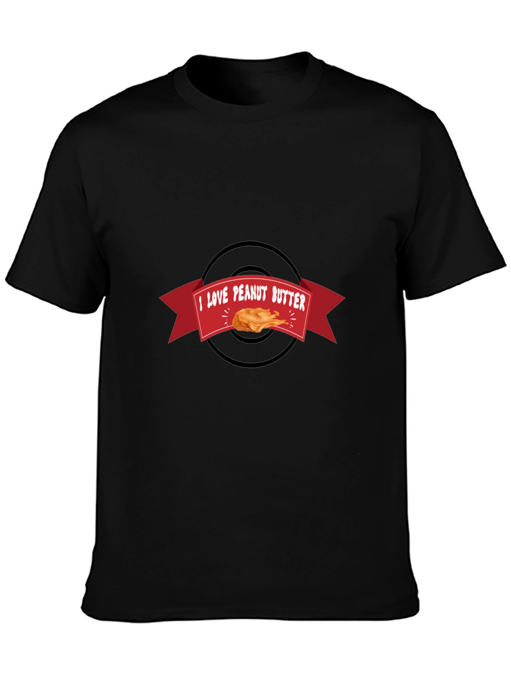 I Love Peanut Butter Black T-Shirt