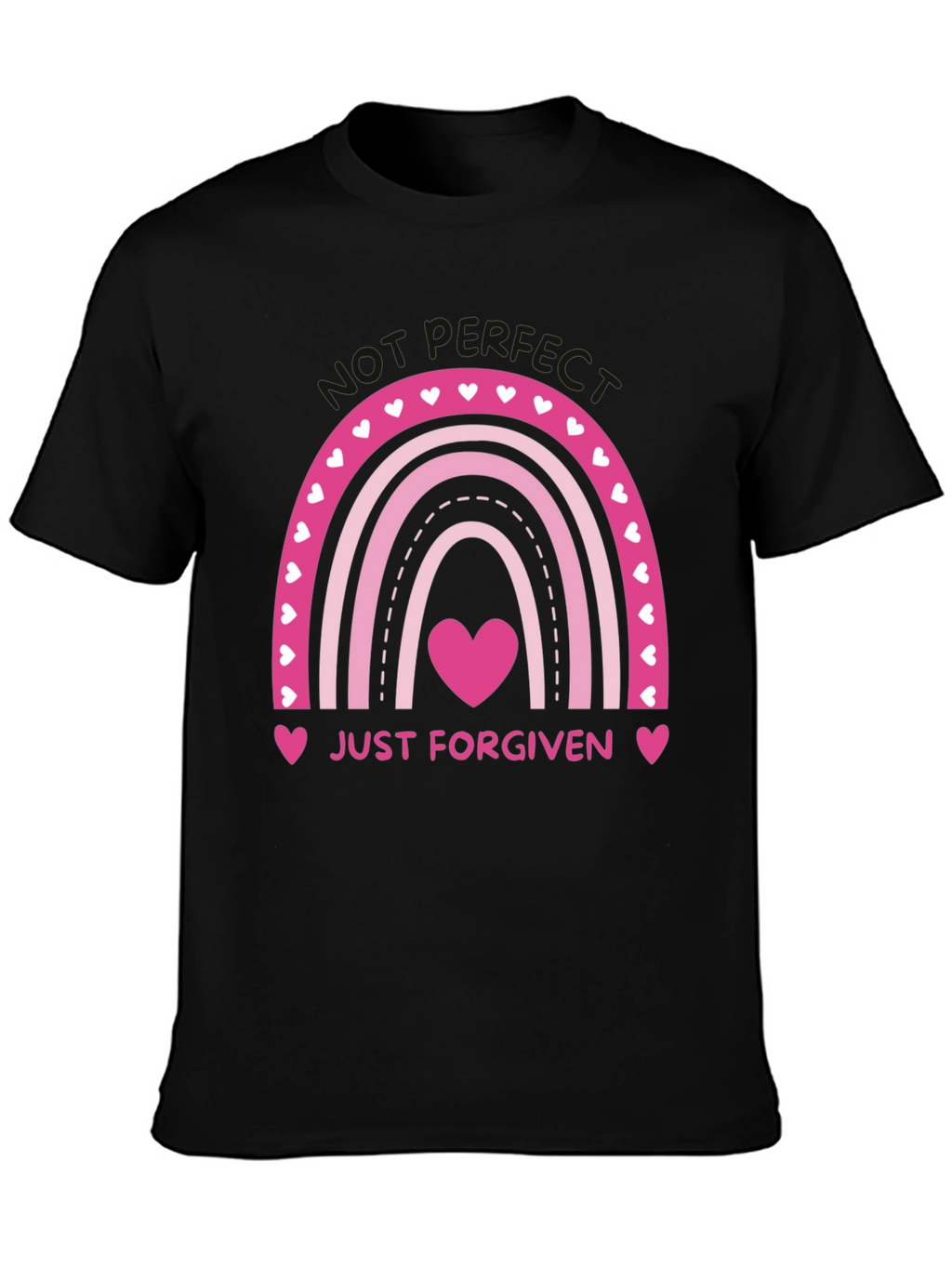 Just Forgiven Rainbow Heart Graphic Tee