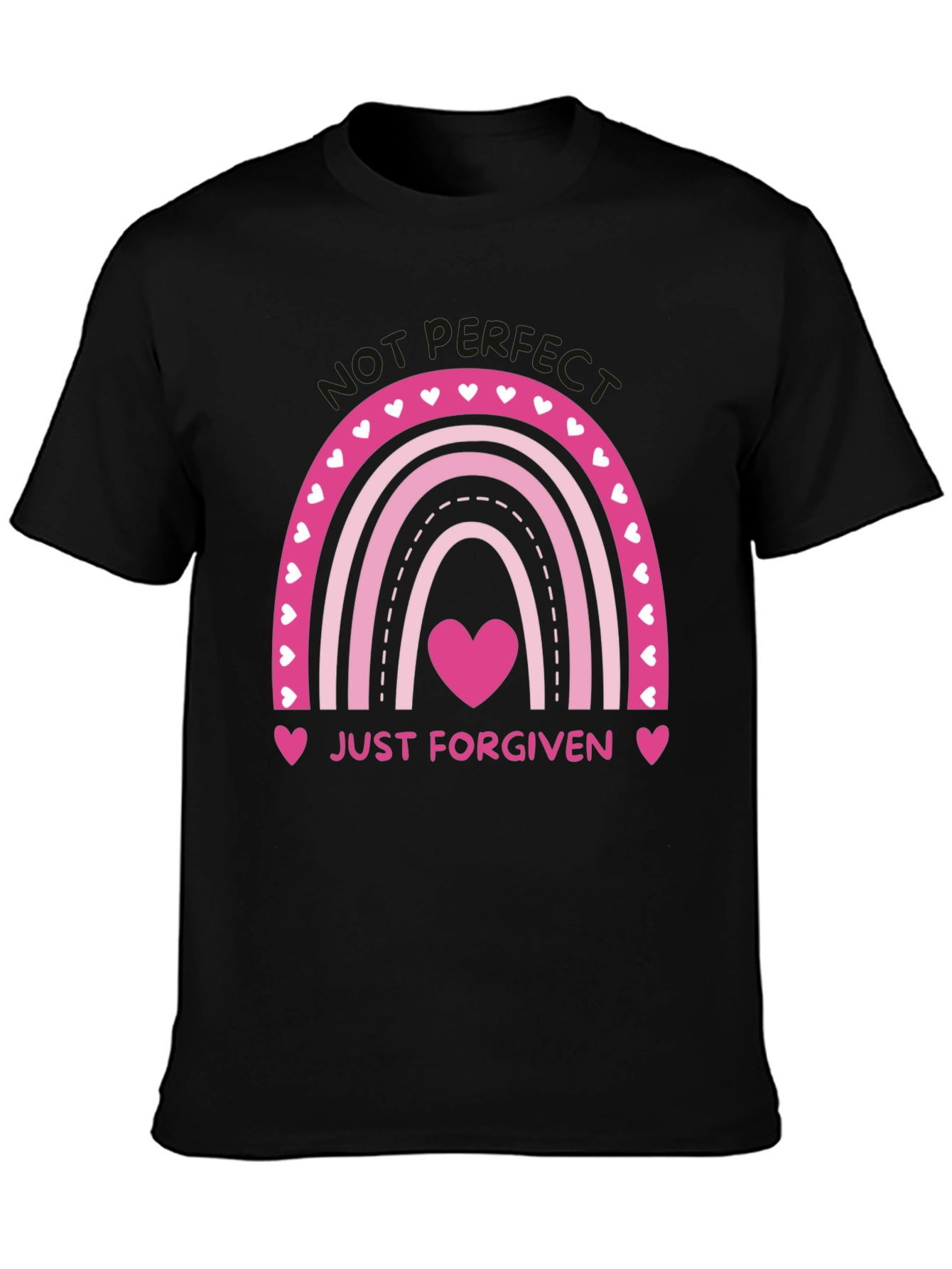 Just Forgiven Rainbow Heart Graphic Tee