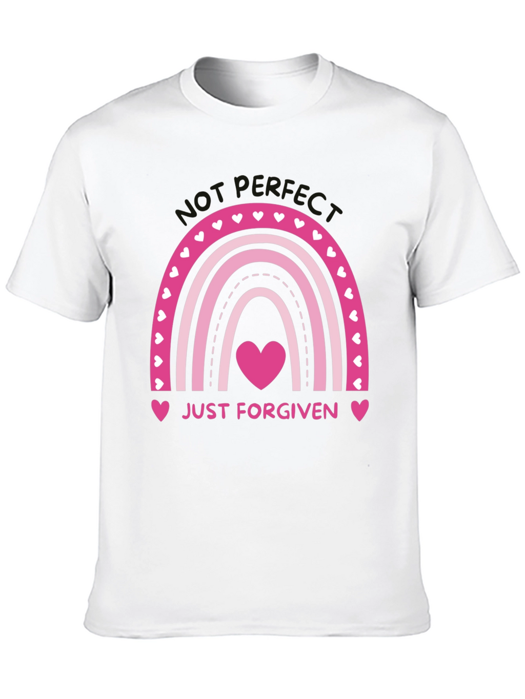 Just Forgiven Rainbow Heart Graphic Tee