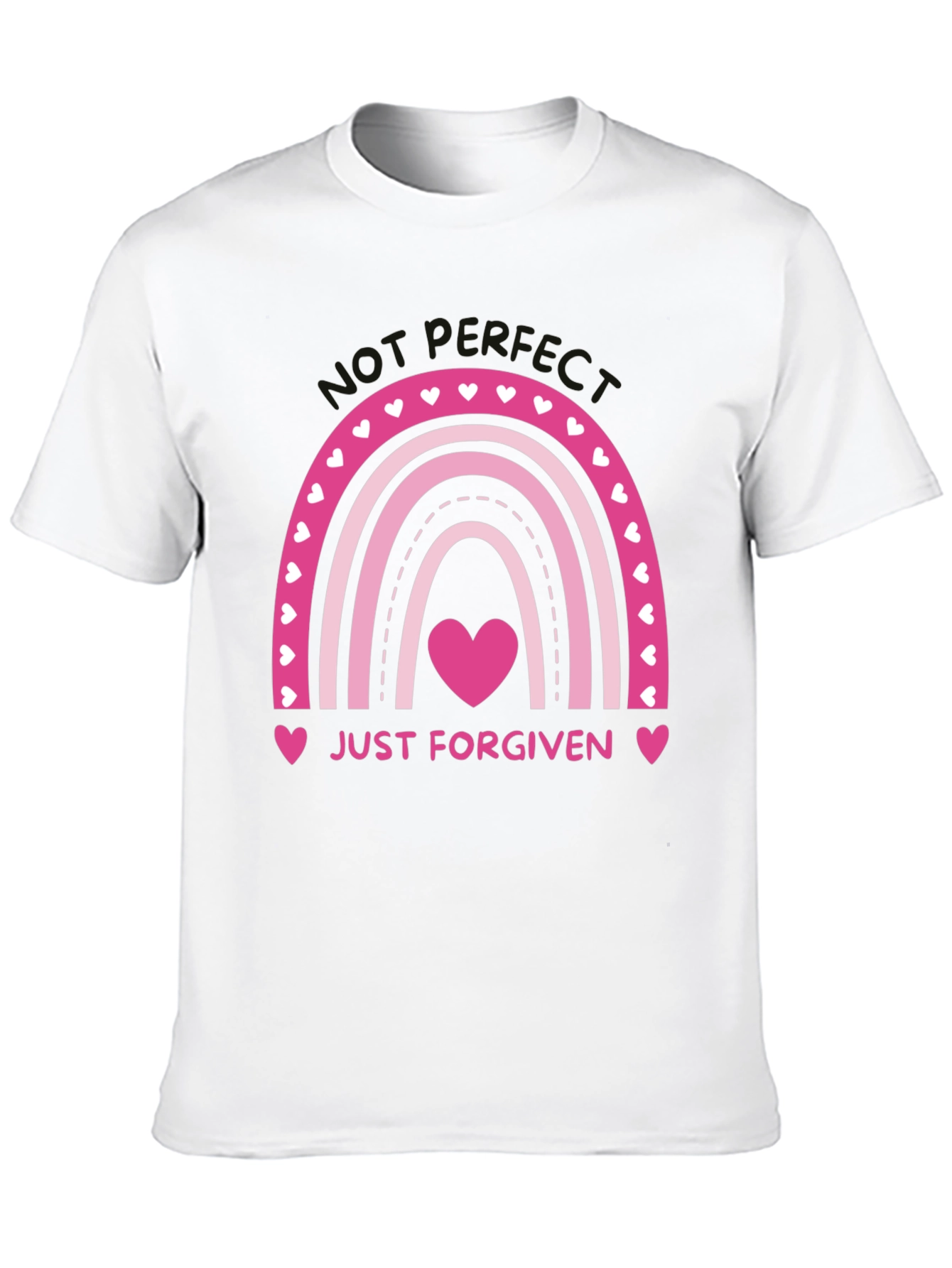 Just Forgiven Rainbow Heart Graphic Tee