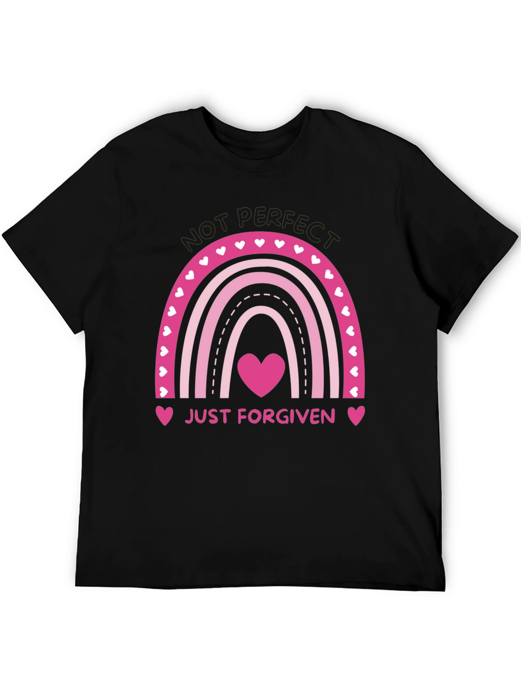 Just Forgiven Rainbow Heart Graphic Tee