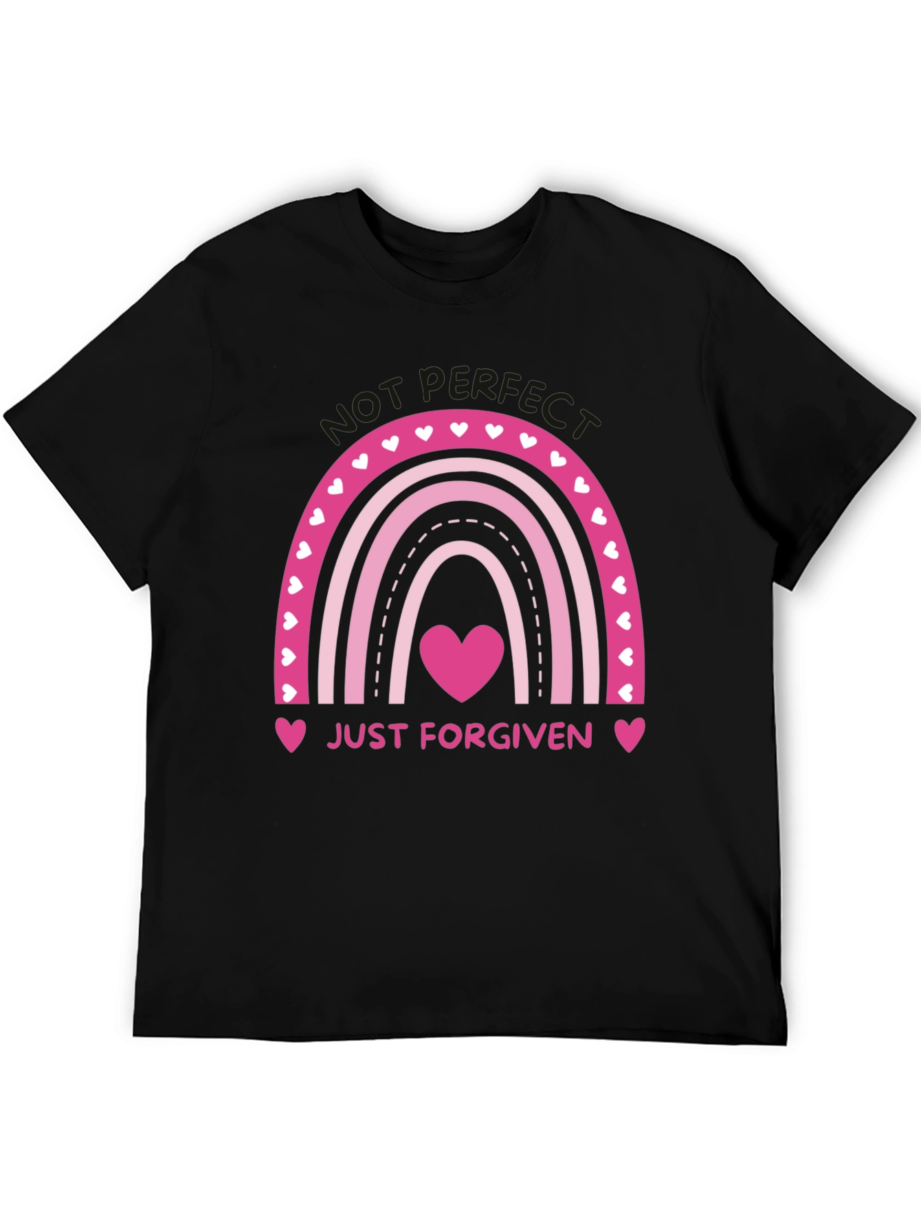 Just Forgiven Rainbow Heart Graphic Tee