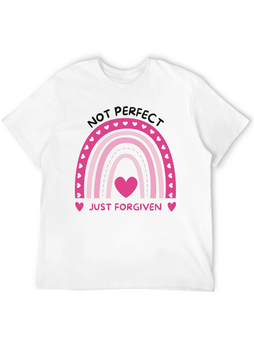 Just Forgiven Rainbow Heart Graphic Tee