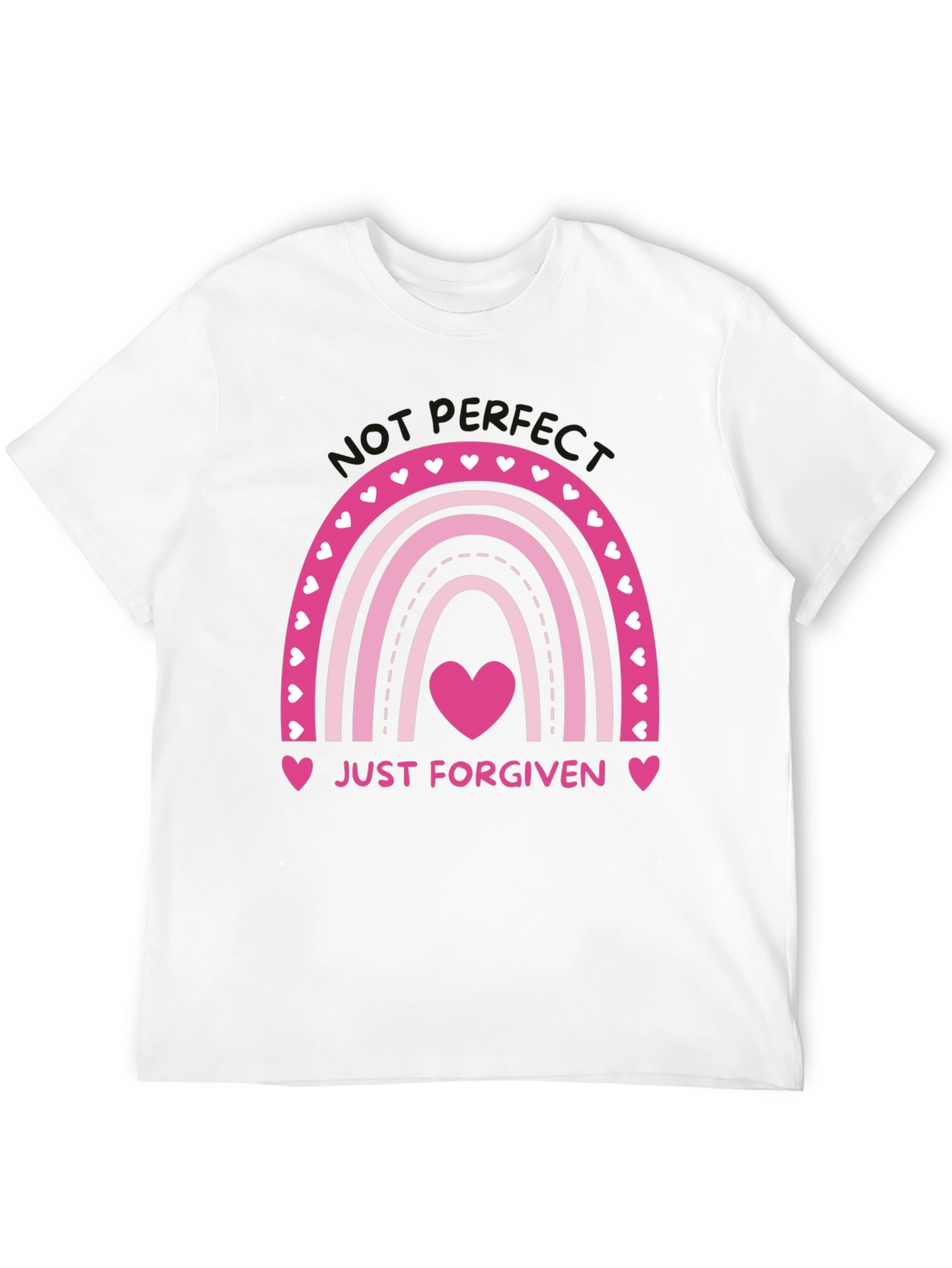 Just Forgiven Rainbow Heart Graphic Tee