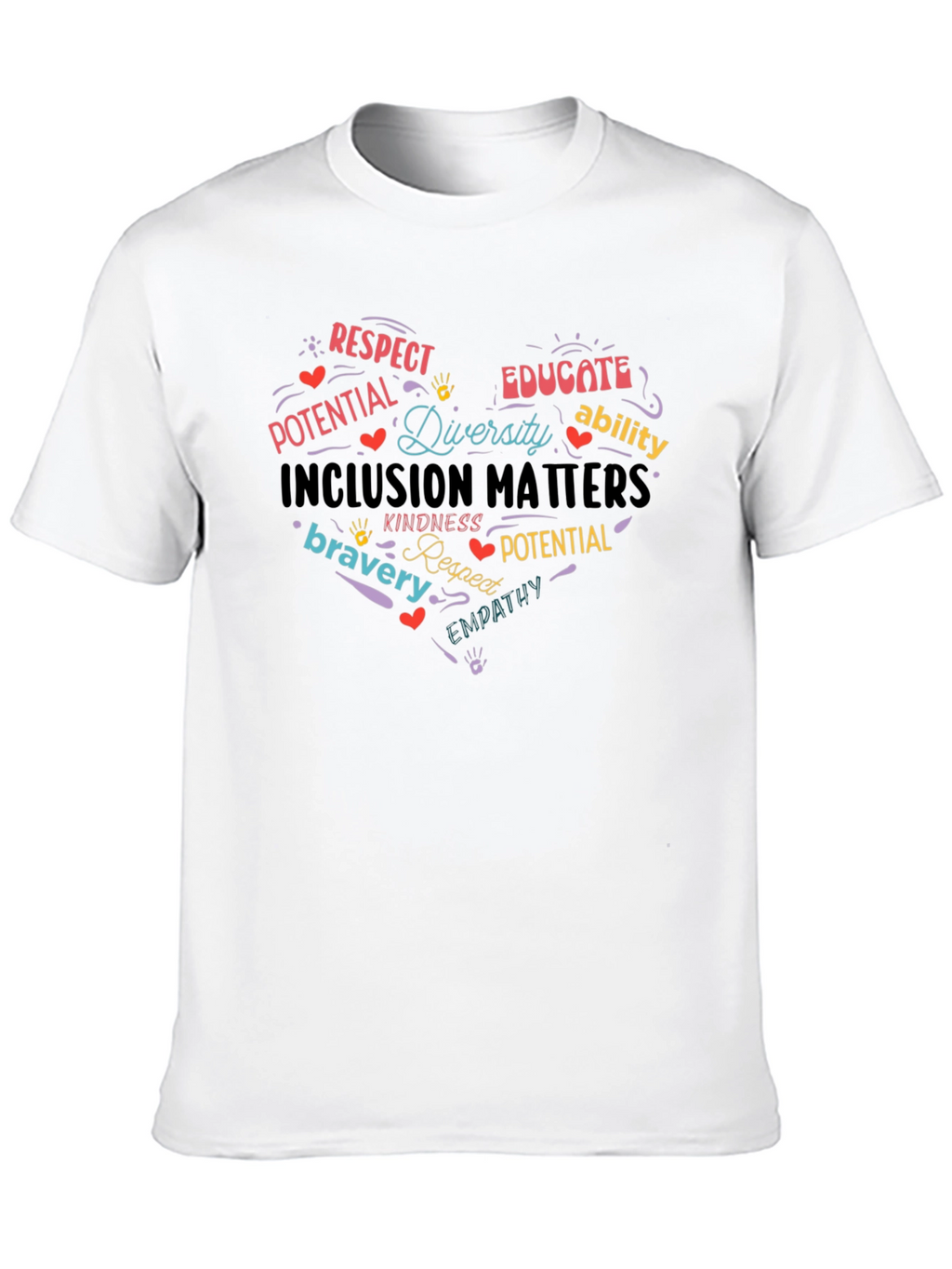 Inclusion Matters Heart T-Shirt - Respect Diversity Empathy