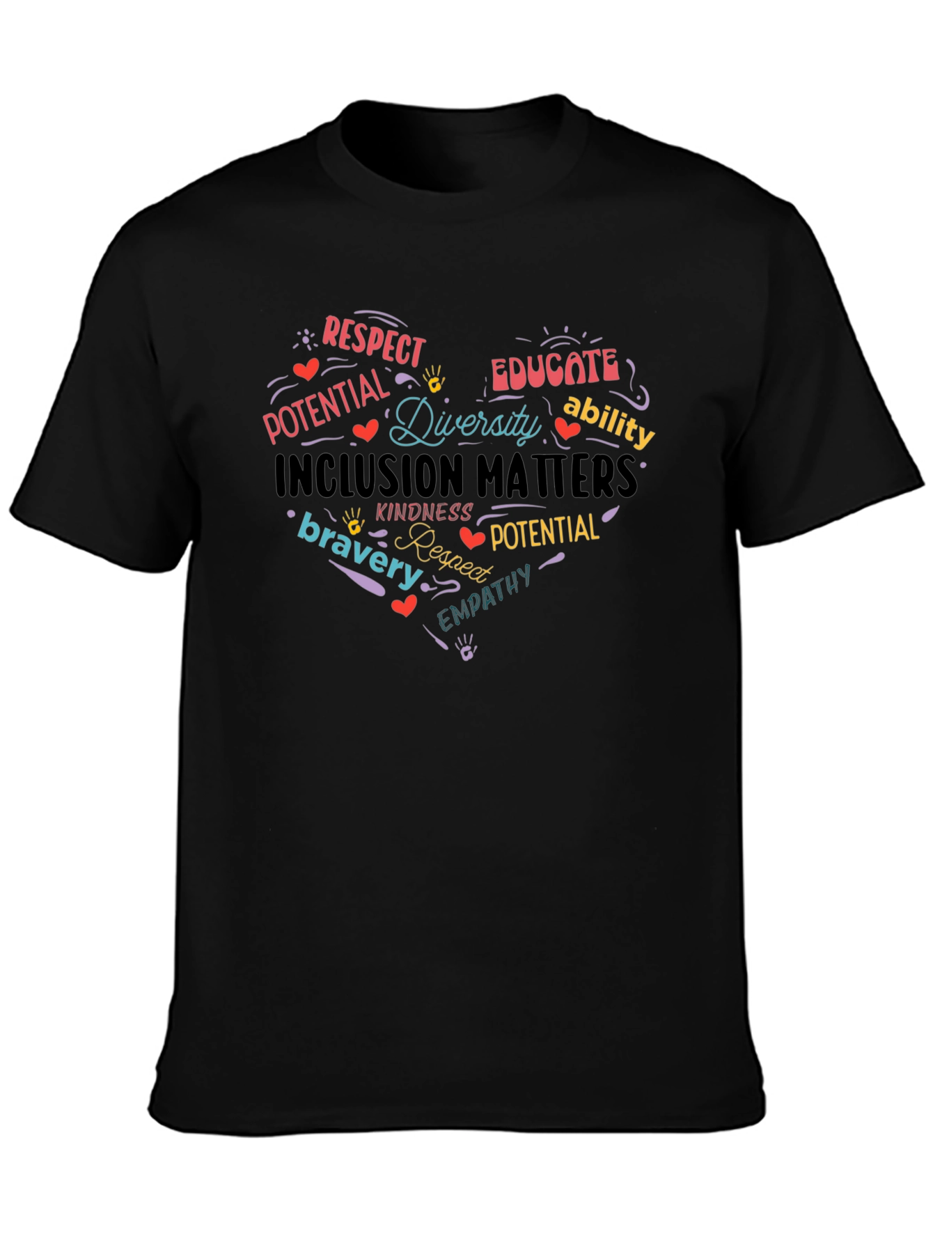 Inclusion Matters Heart T-Shirt - Respect Diversity Empathy
