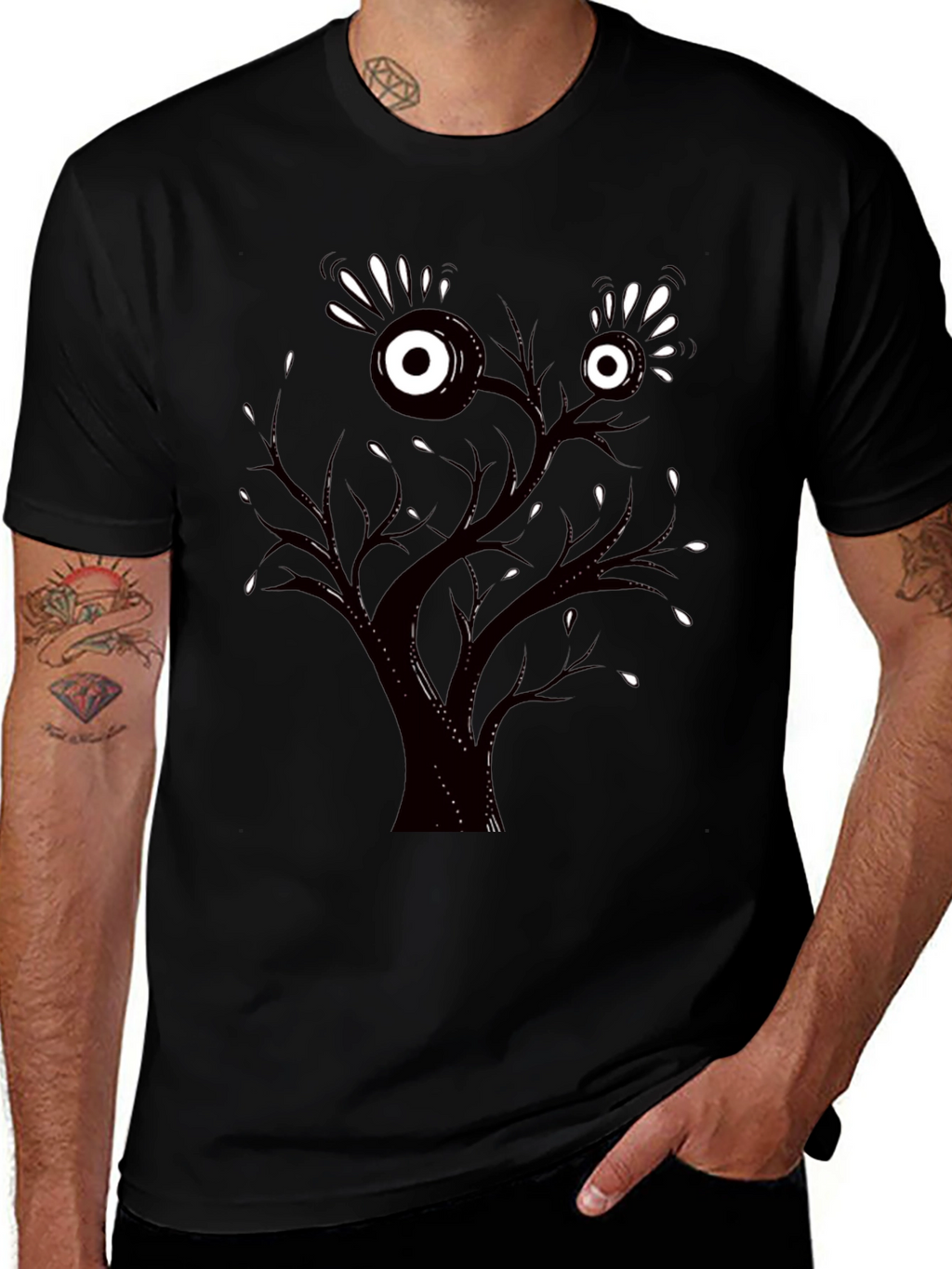 Eye Tree Graphic Tee - Mens Black T-Shirt
