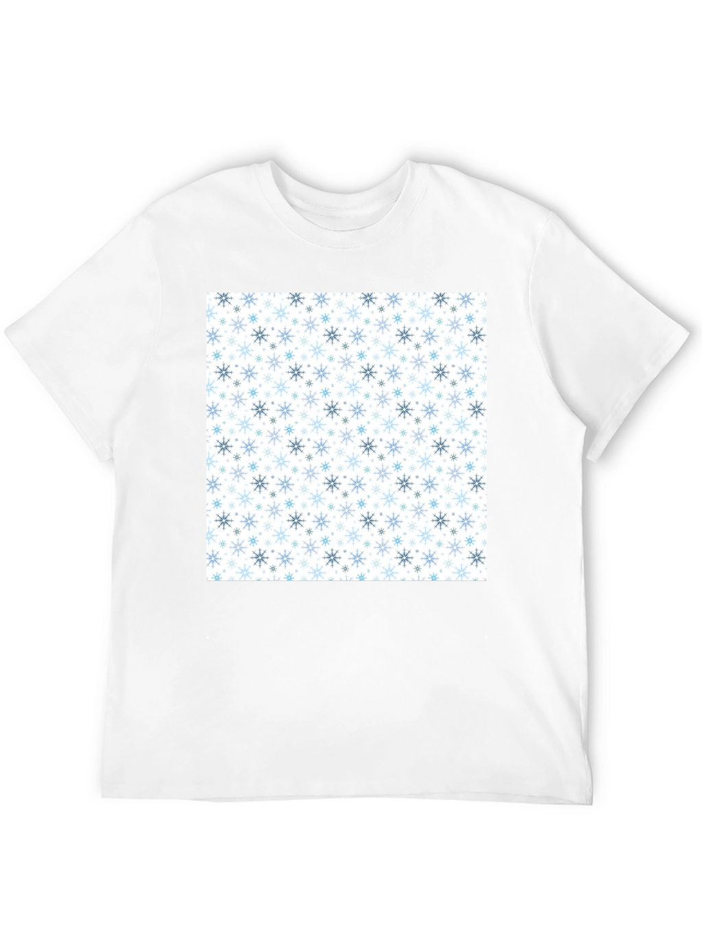 Snowflake Pattern Black T-Shirt