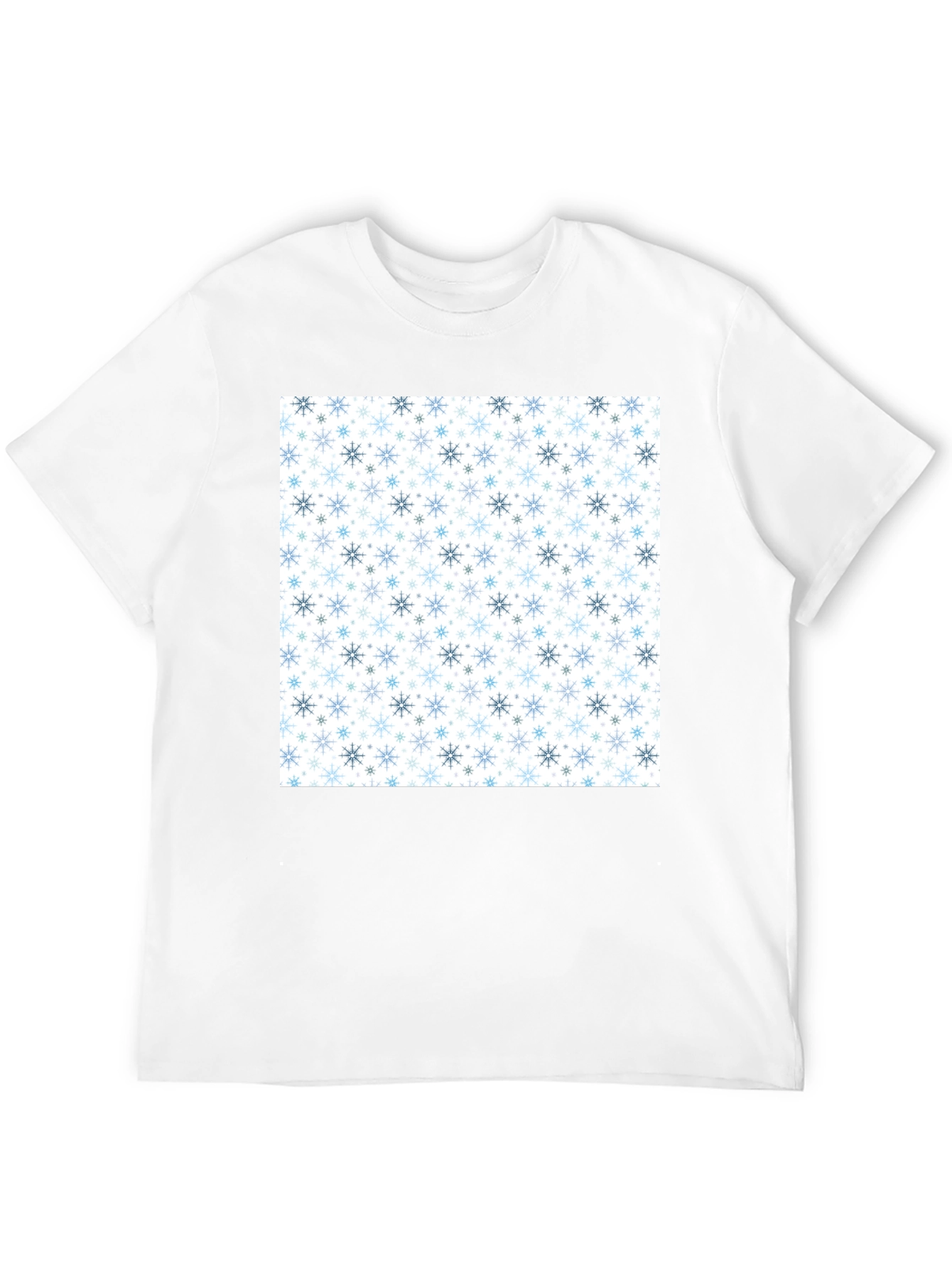 Snowflake Pattern Black T-Shirt