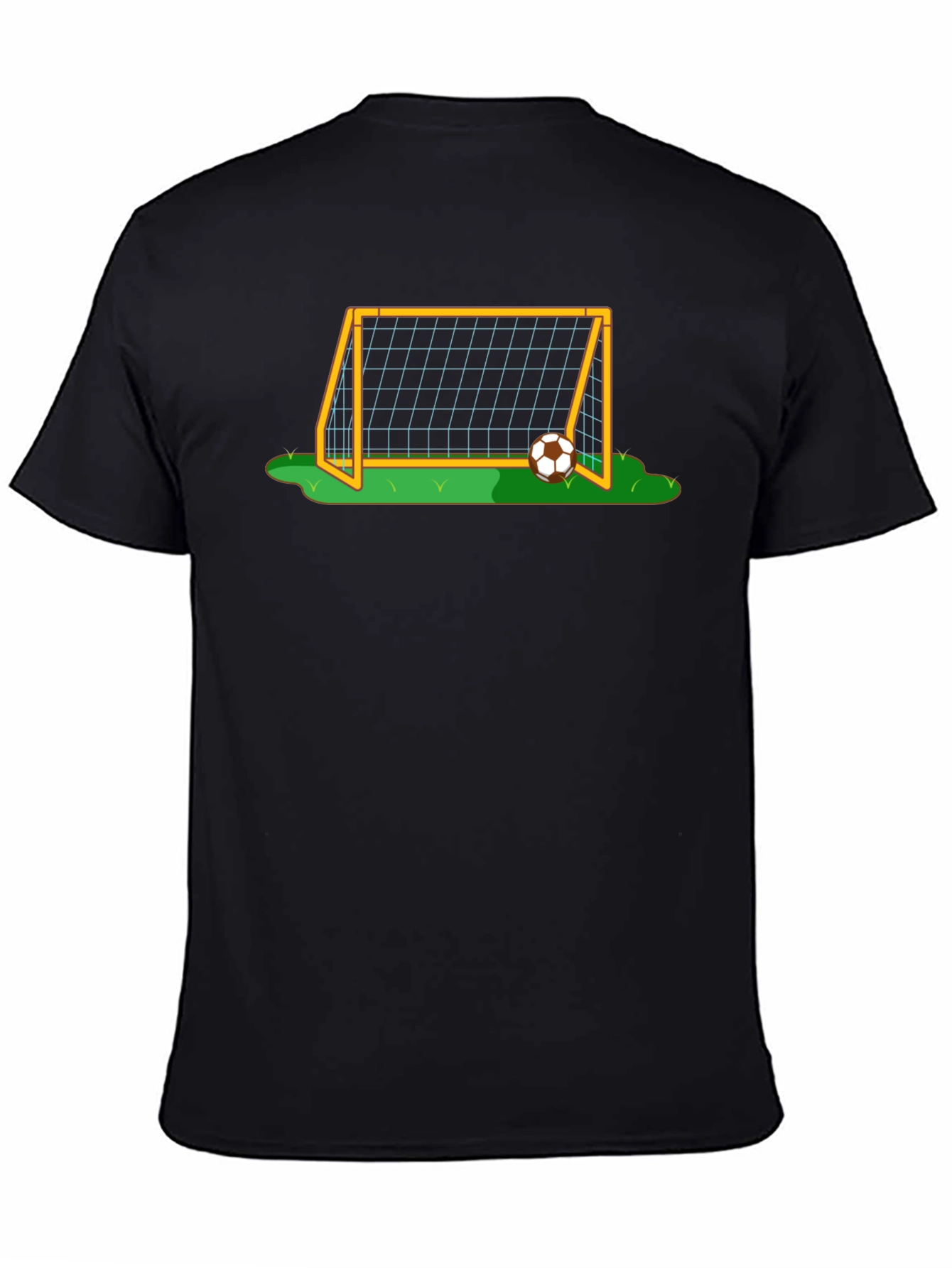 Soccer Goal Graphic Tee - Black Cotton T-Shirt