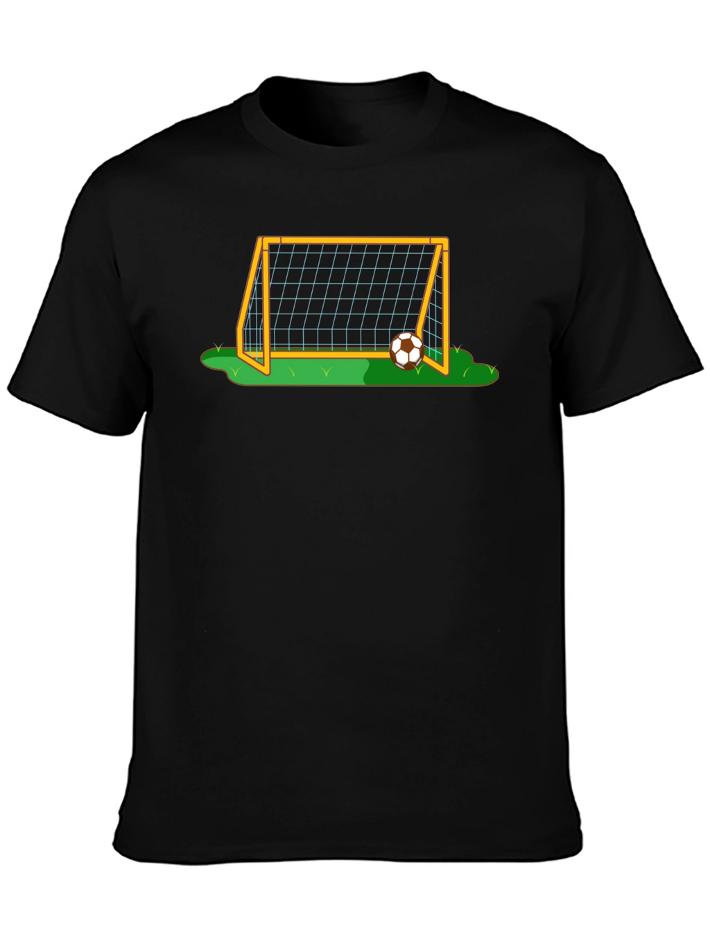 Soccer Goal Graphic Tee - Black Cotton T-Shirt