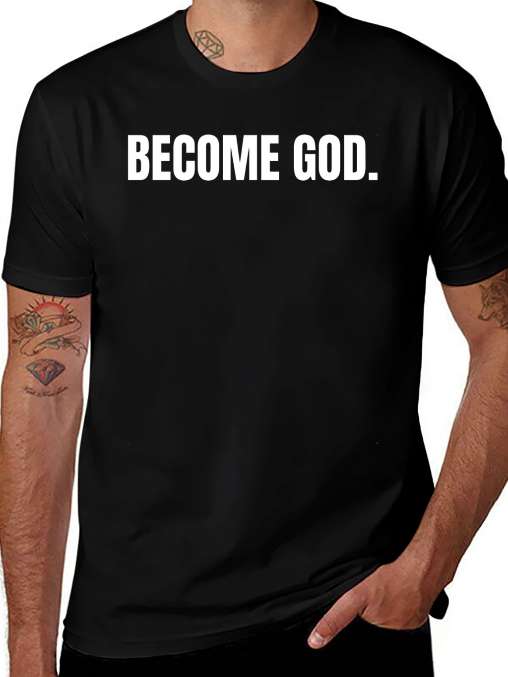 Become God Graphic Tee - Black Cotton T-Shirt
