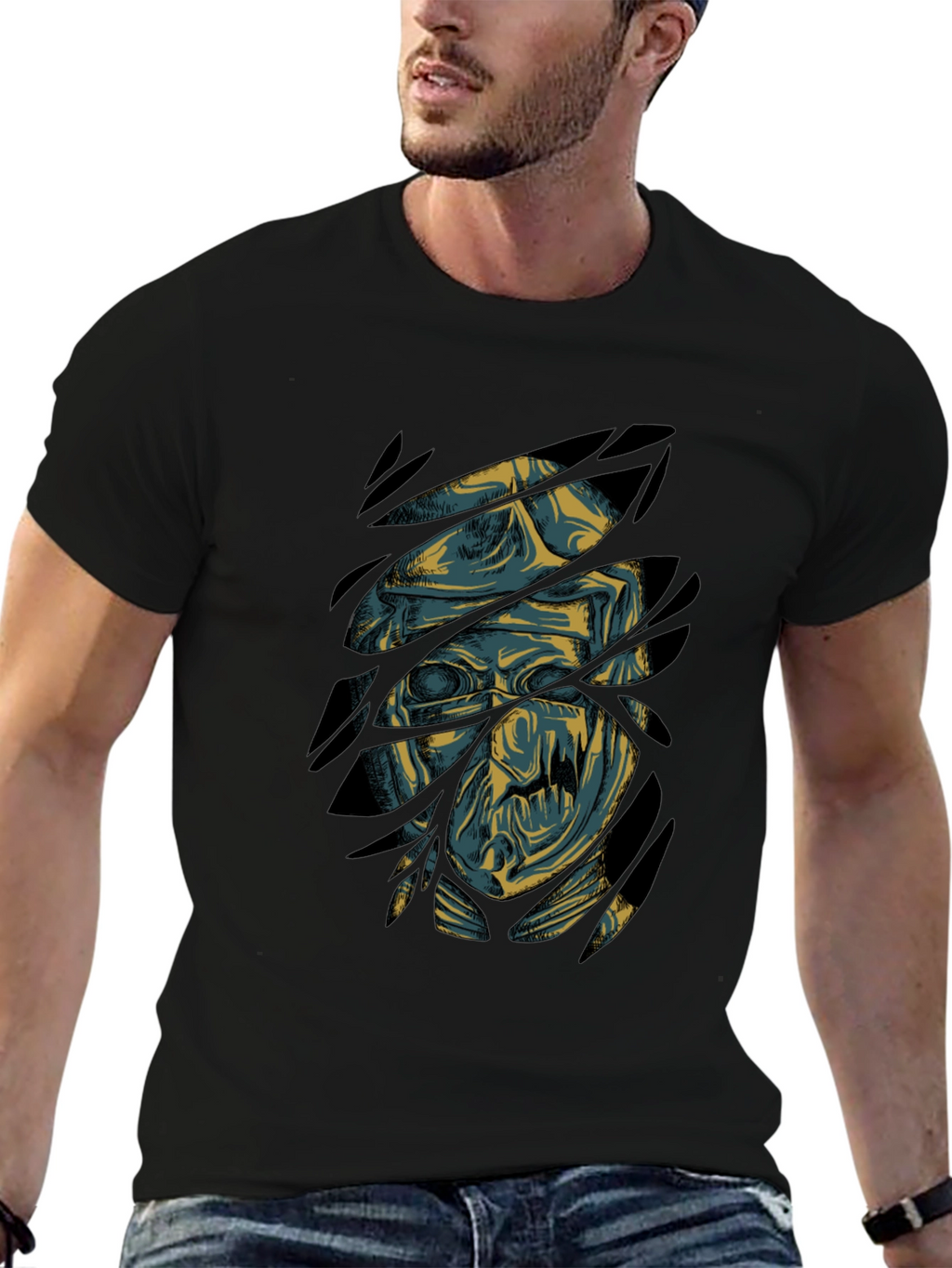 Mummy Graphic Print Black T-Shirt